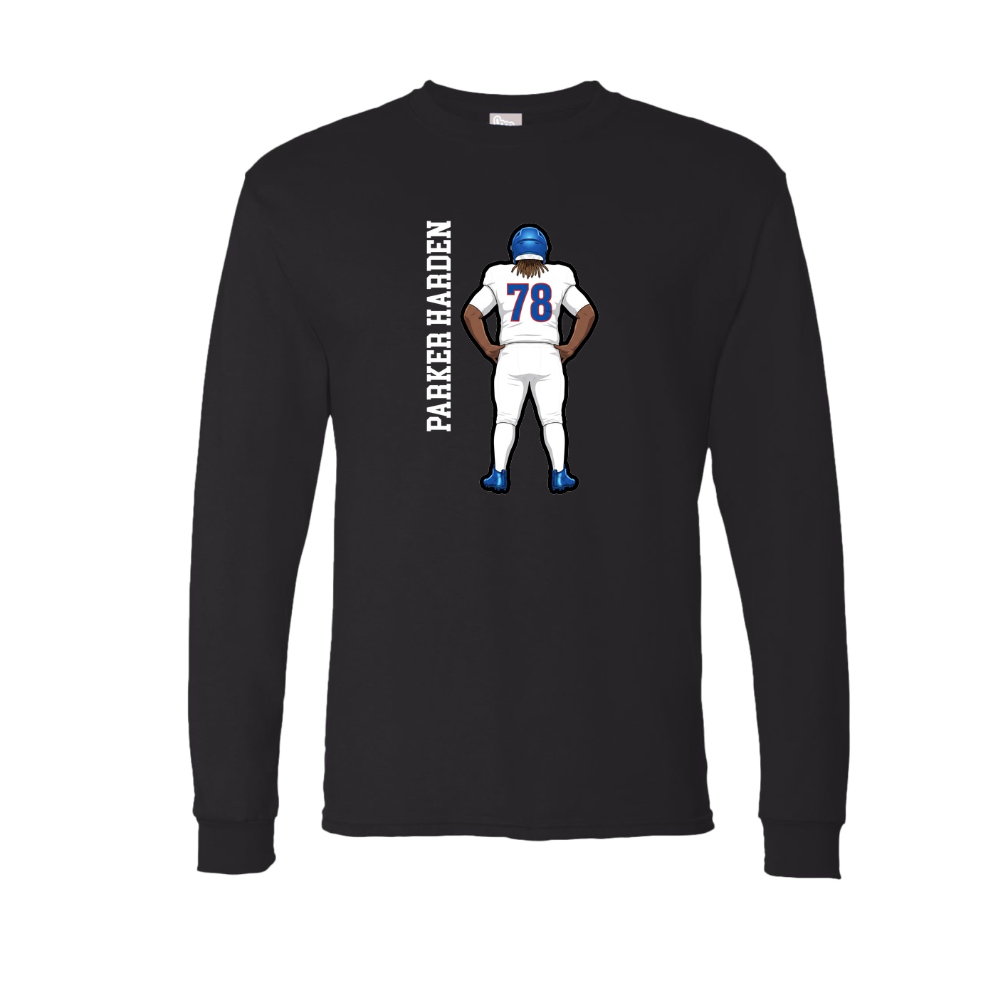 Long Sleeve Tee — Name Vertical in Black