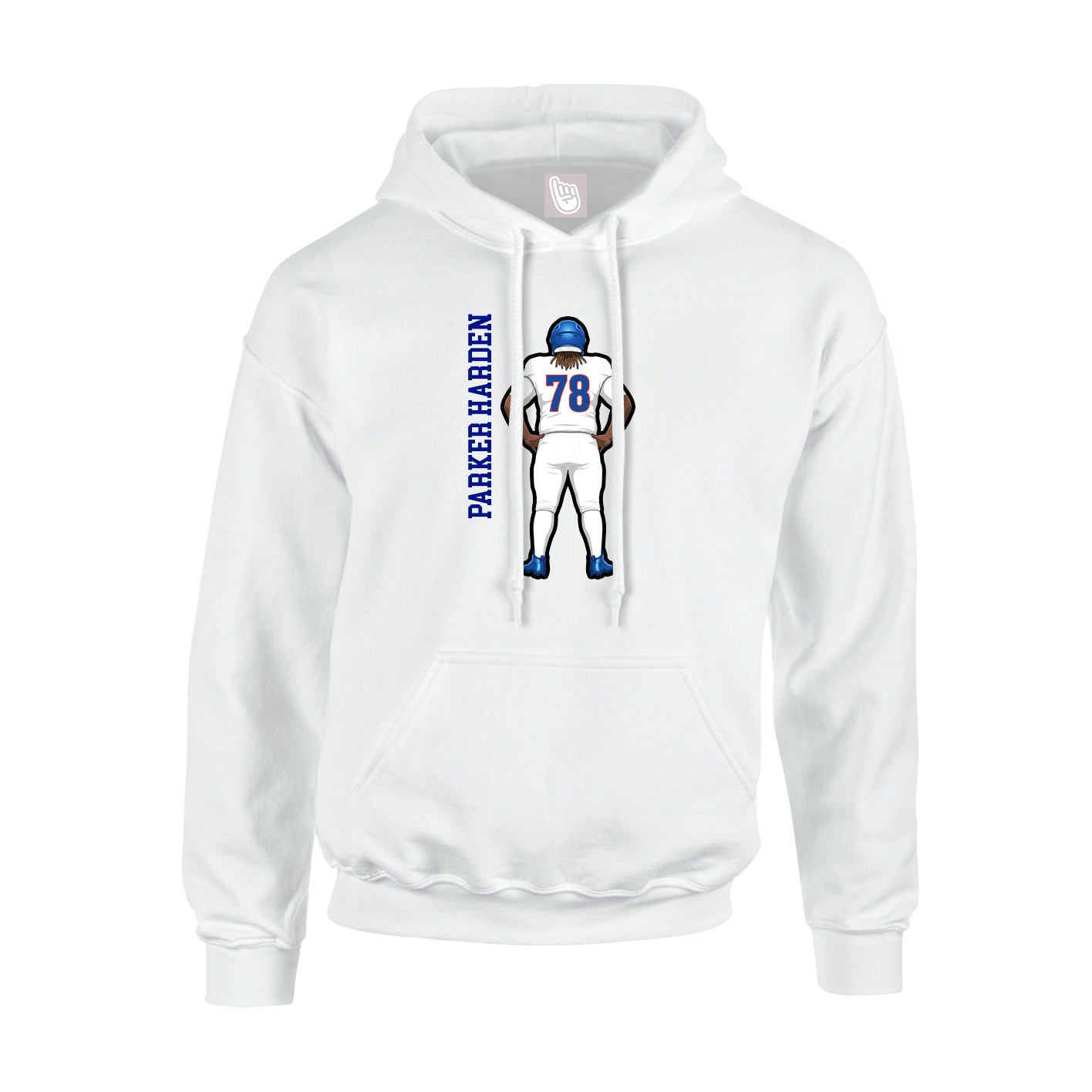 Hoodie — Name Vertical in White