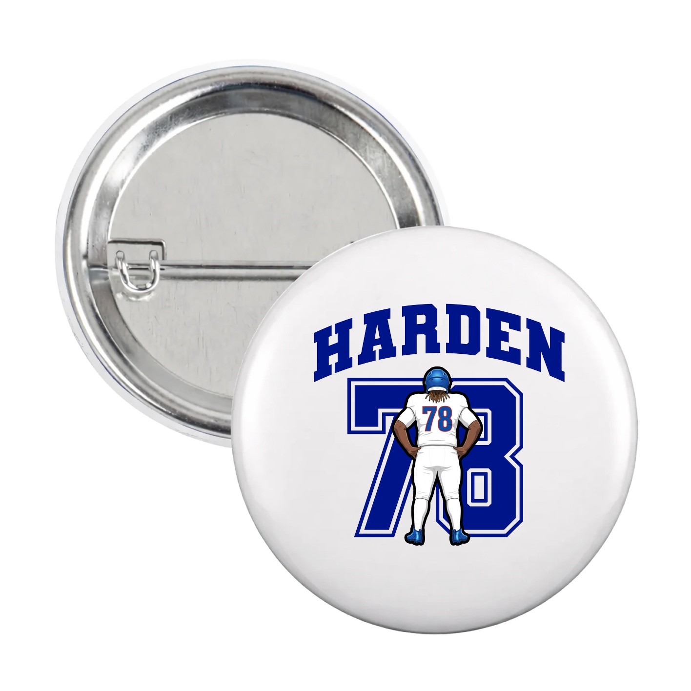 Game Day Button — Number in White