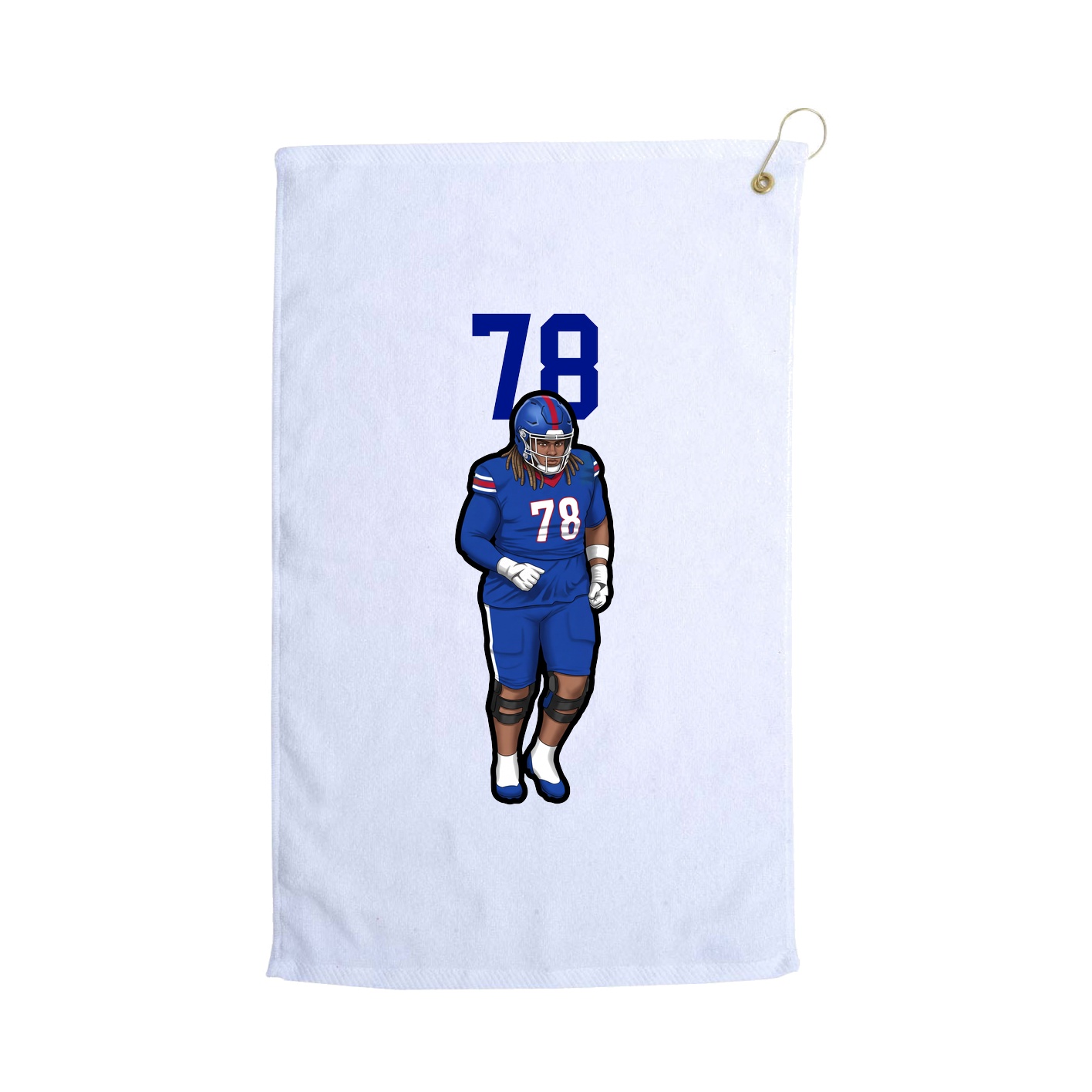 Golf Towel — Number Top in White