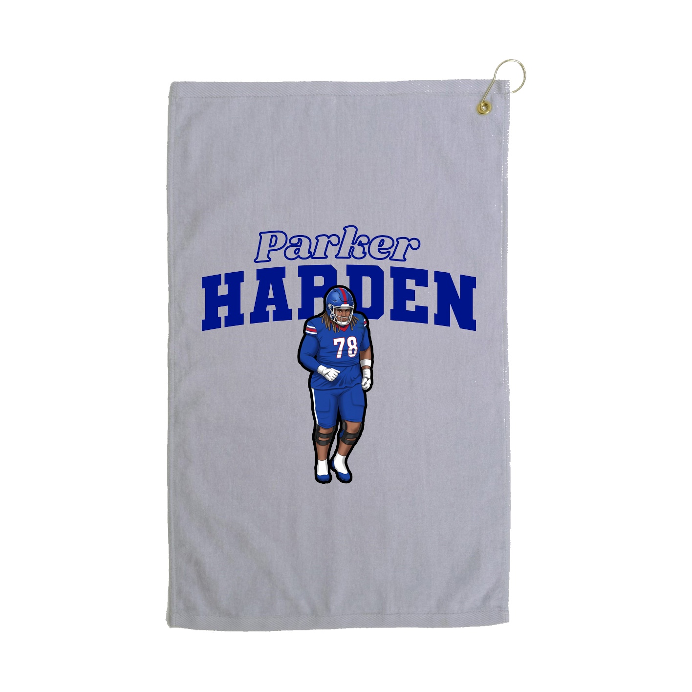 Golf Towel — Name Arch in Grey
