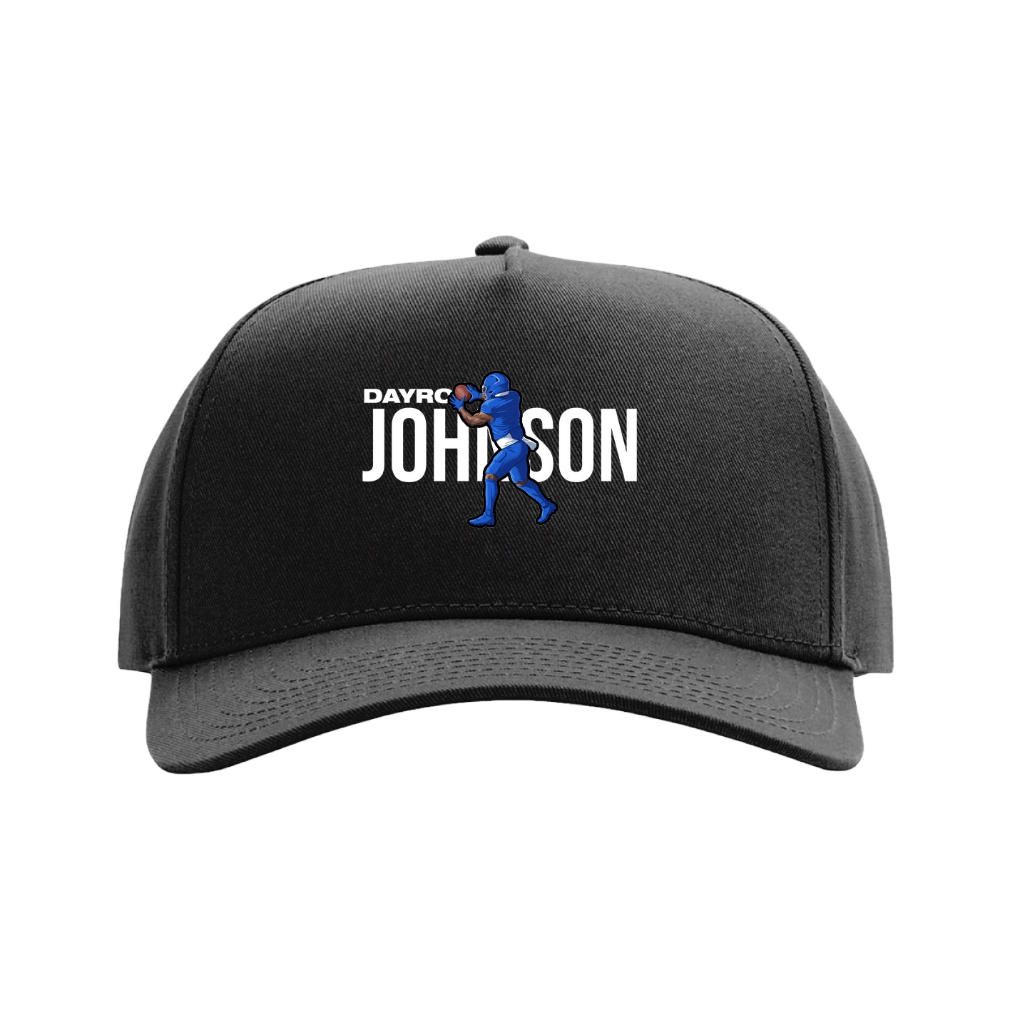 Full Fabric Five-Panel Champ Cap — Player Name in Black