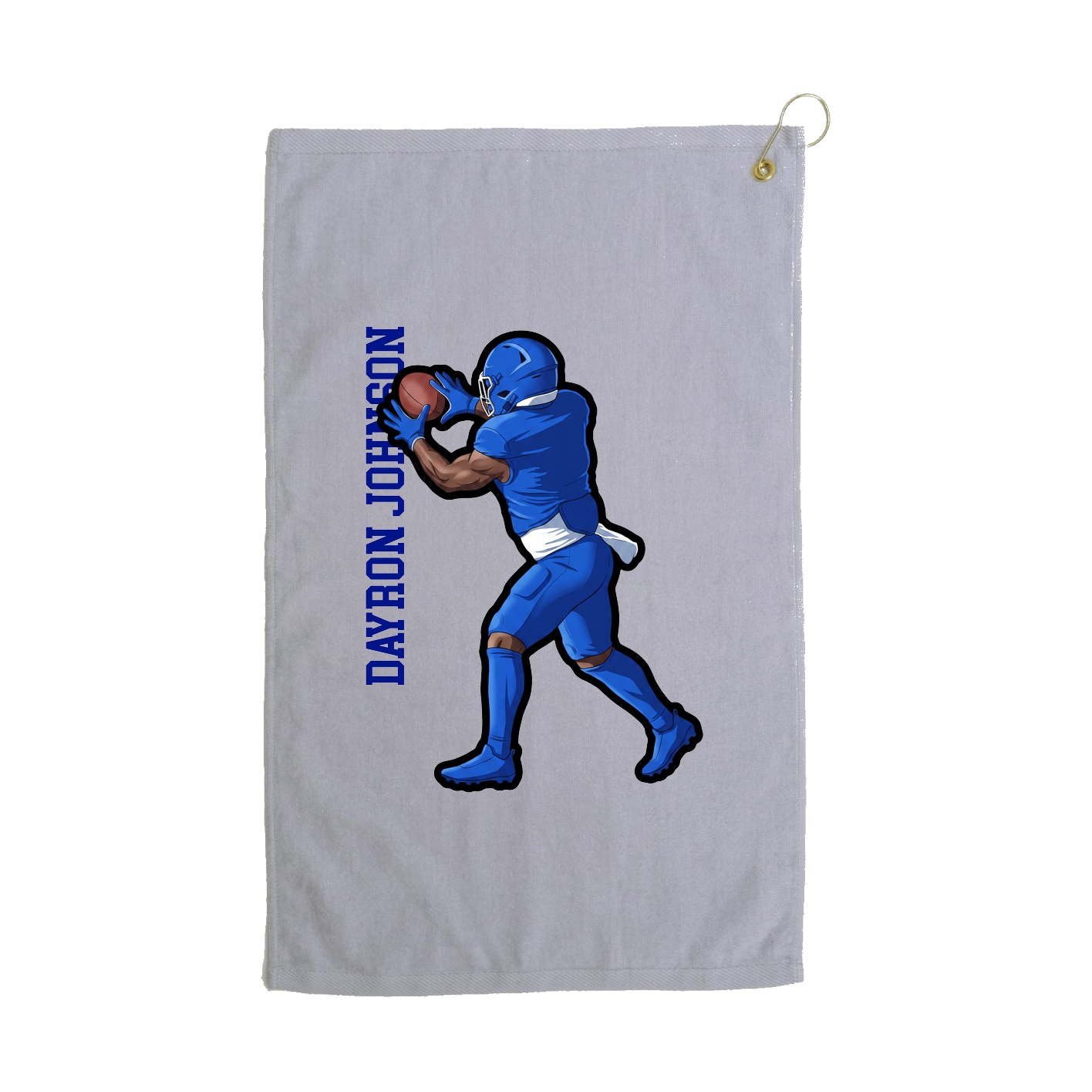 Golf Towel — Name Vertical in Grey