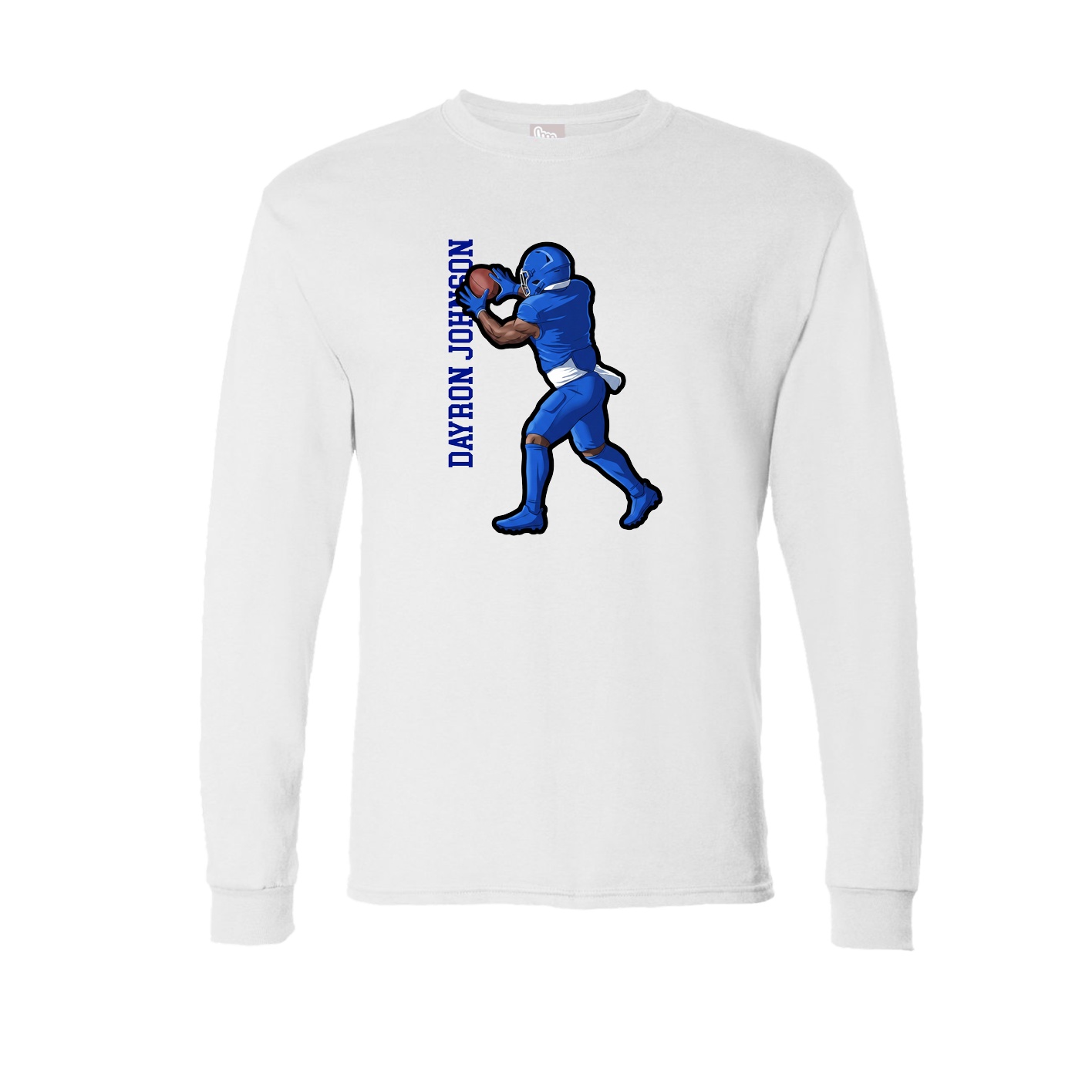 Long Sleeve Tee — Name Vertical in White