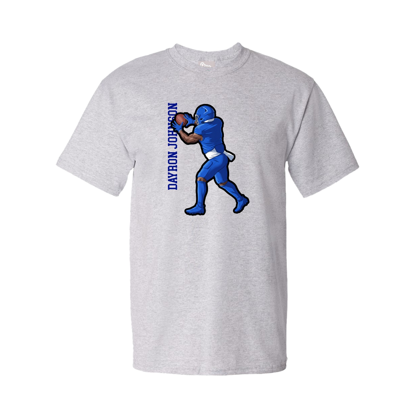 Youth Tee — Name Vertical in Grey