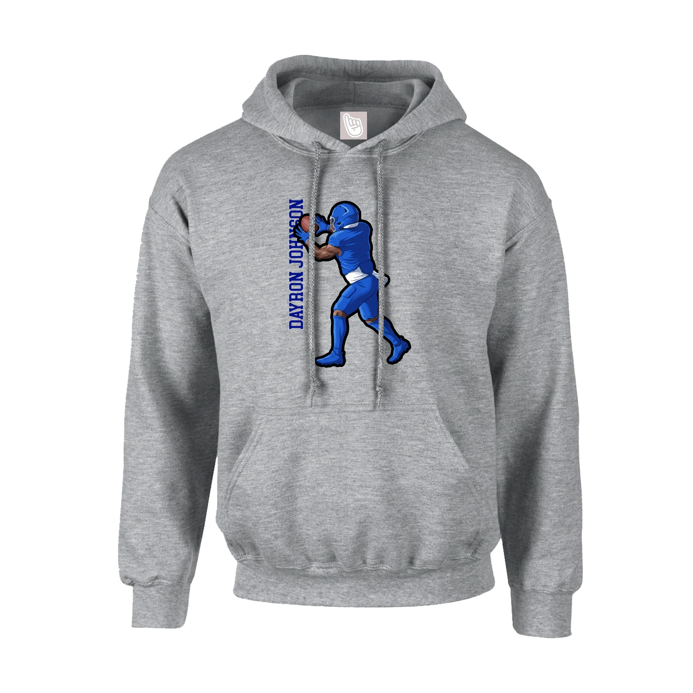 Youth Hoodie — Name Vertical in Grey