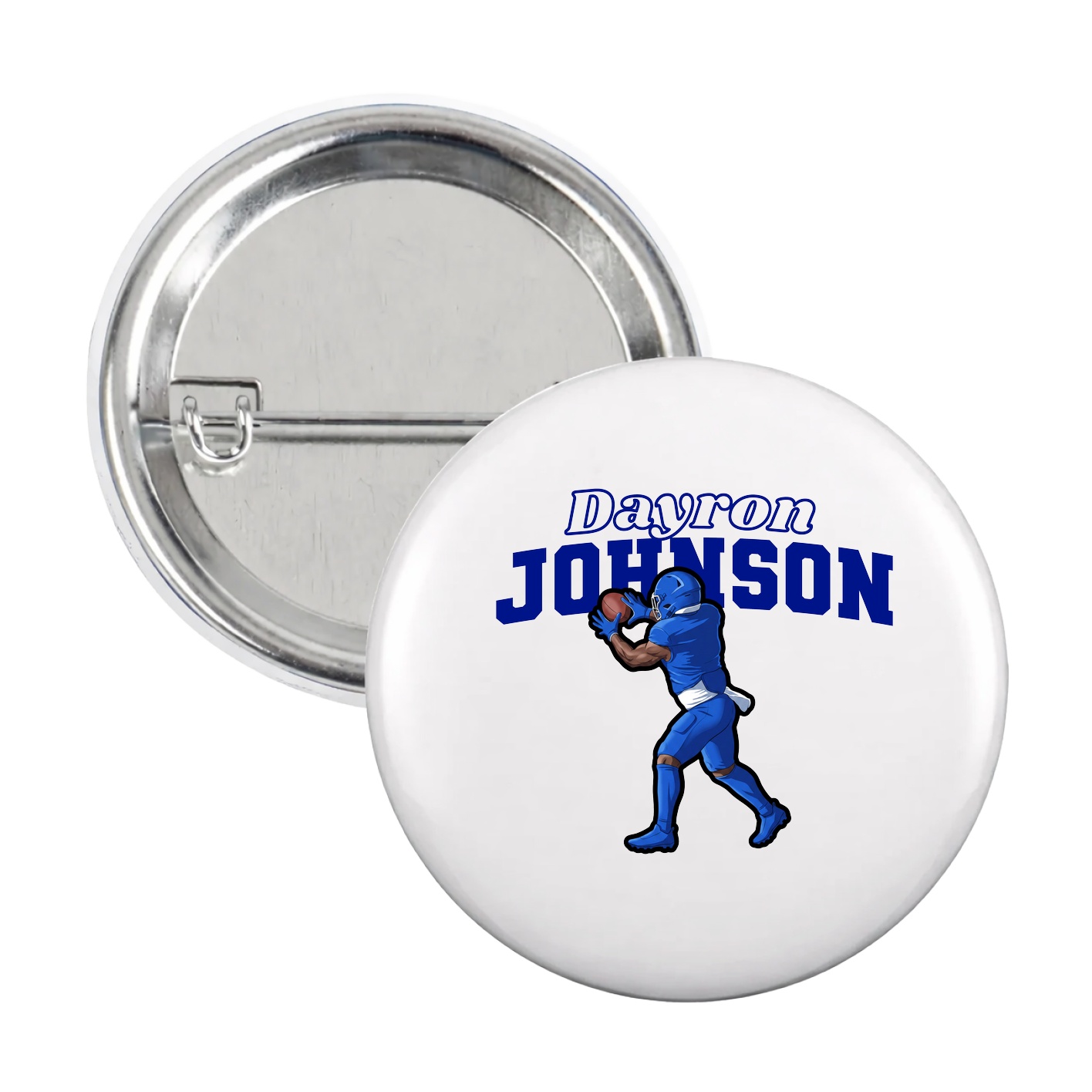 Game Day Button — Name Arch in White
