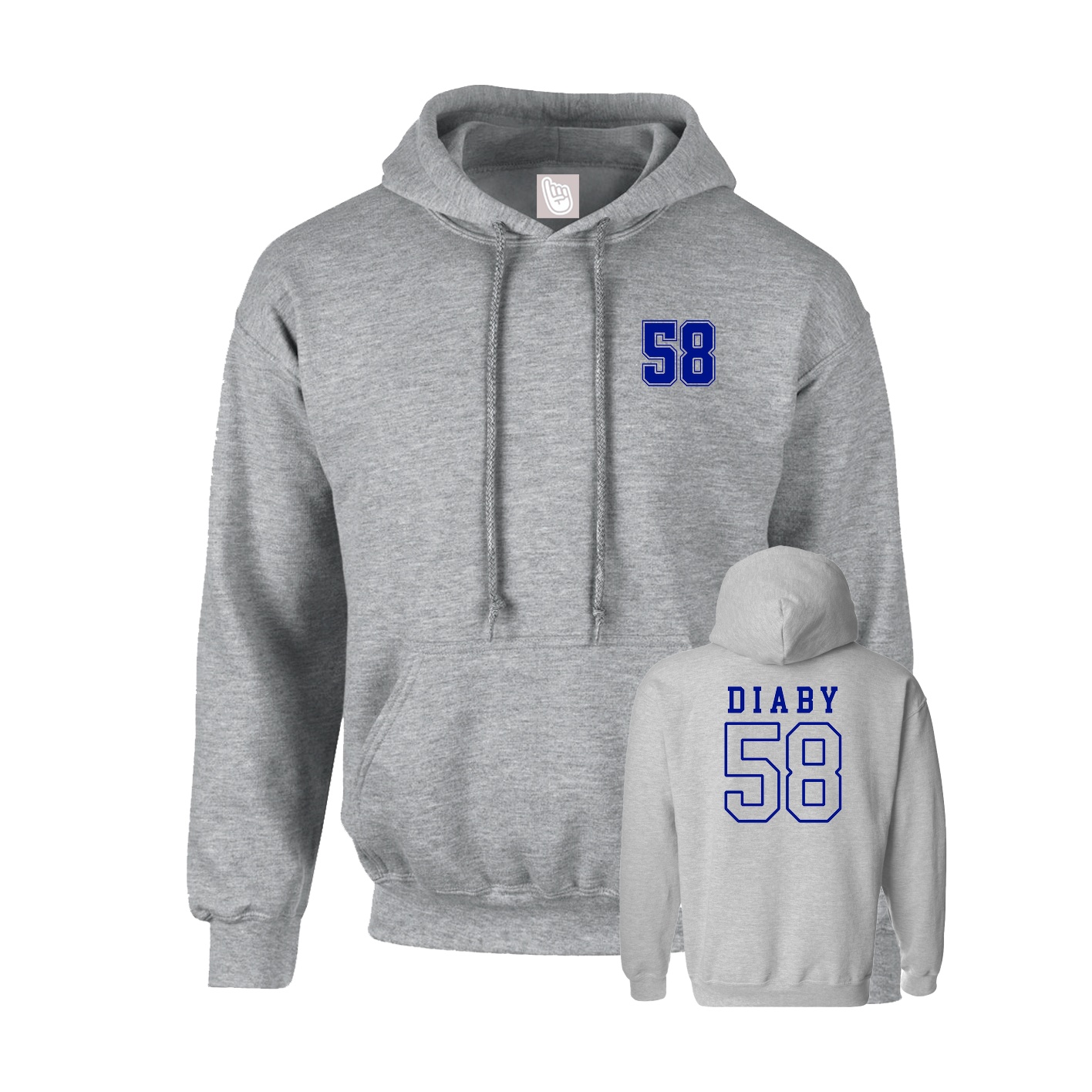Hoodie — Chest Back in Grey