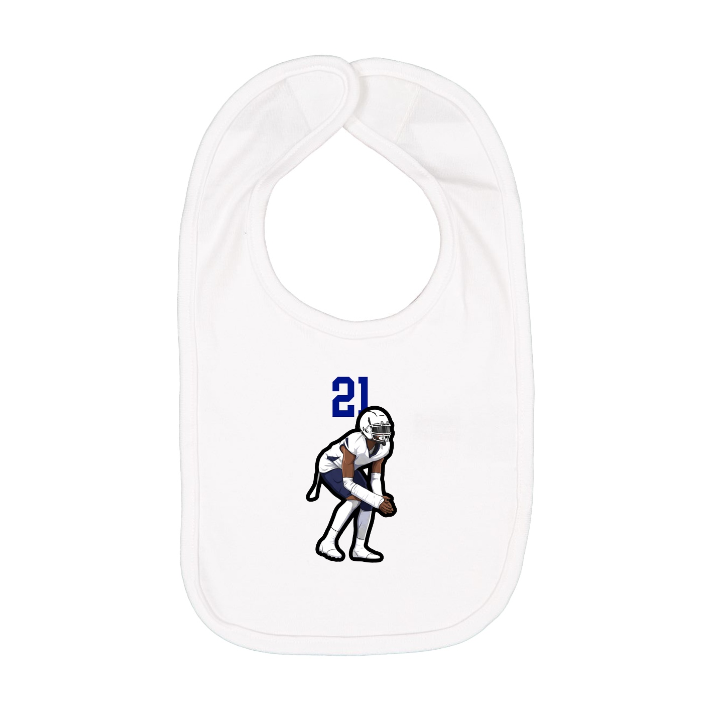 Infant Bib — Number Top in White