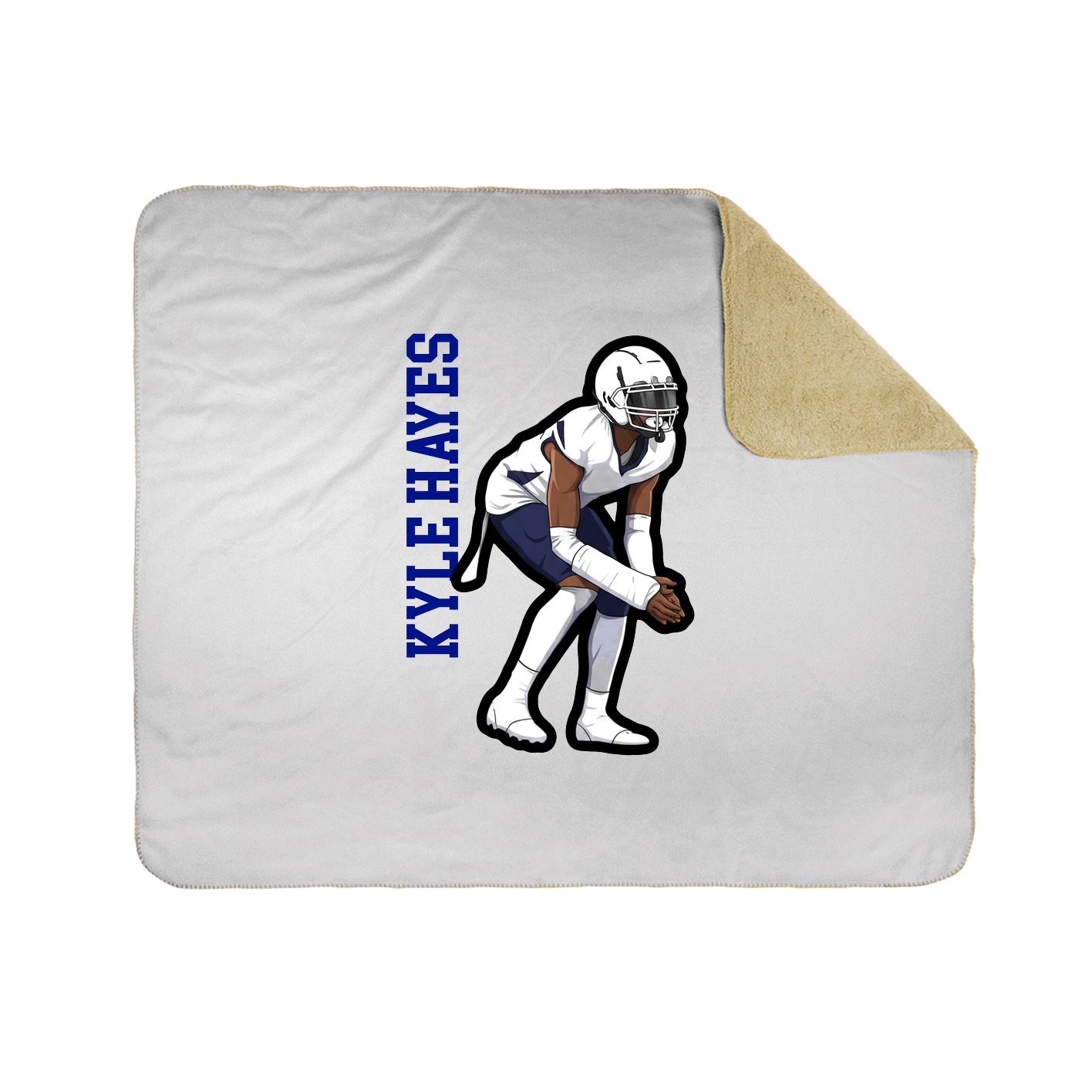 Throw Blanket — Name Vertical in White