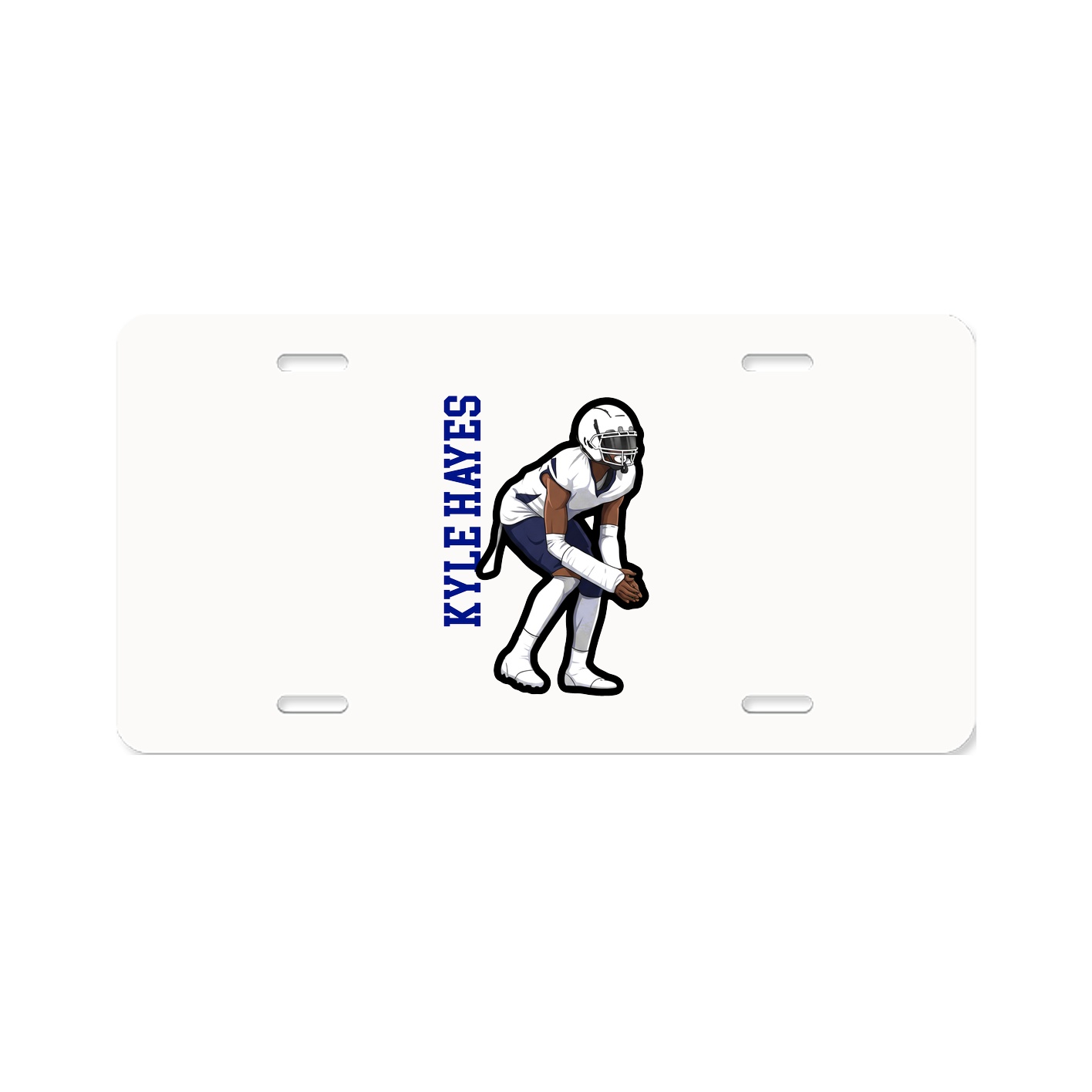License Plate — Name Vertical in Classic