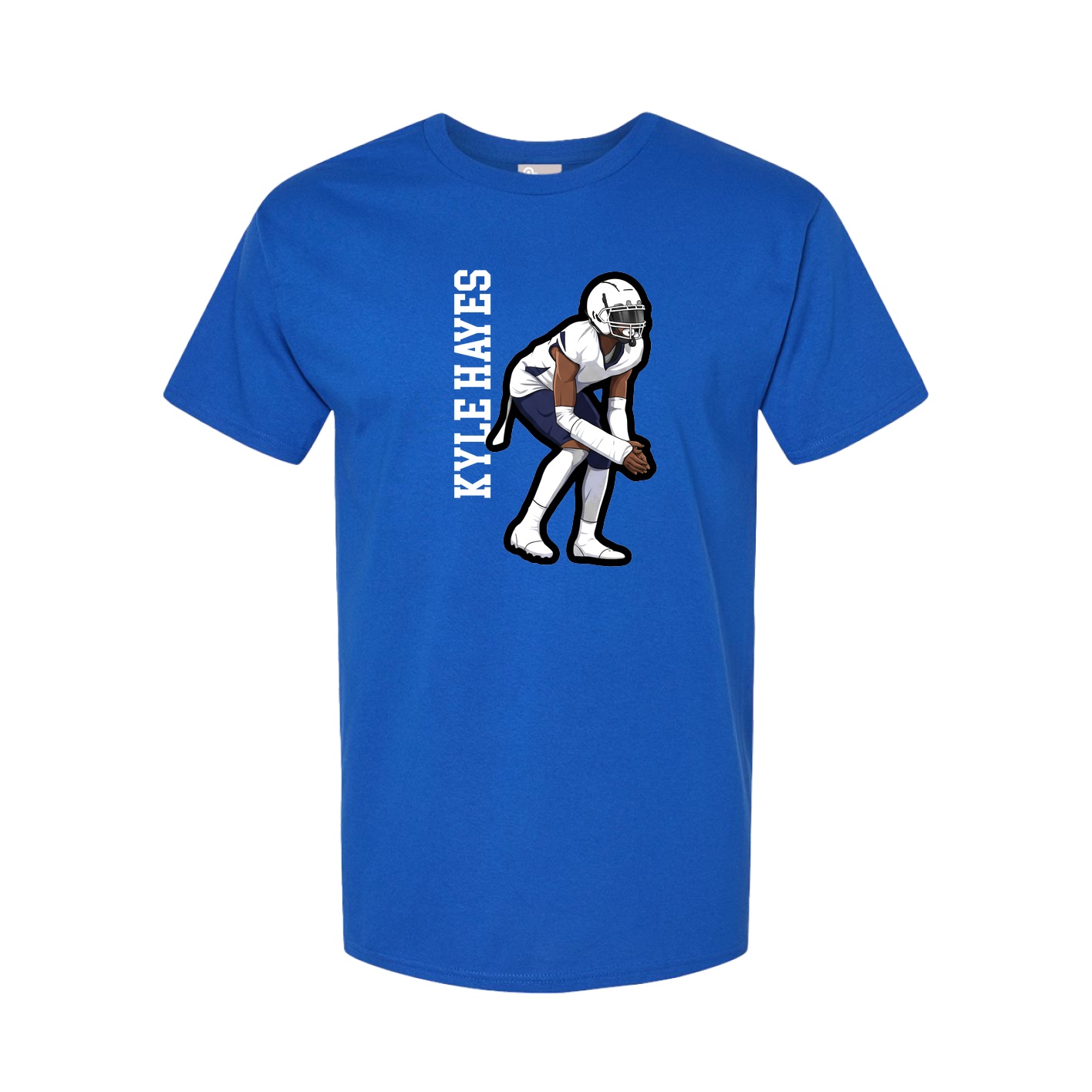 Youth Tee — Name Vertical in Royal