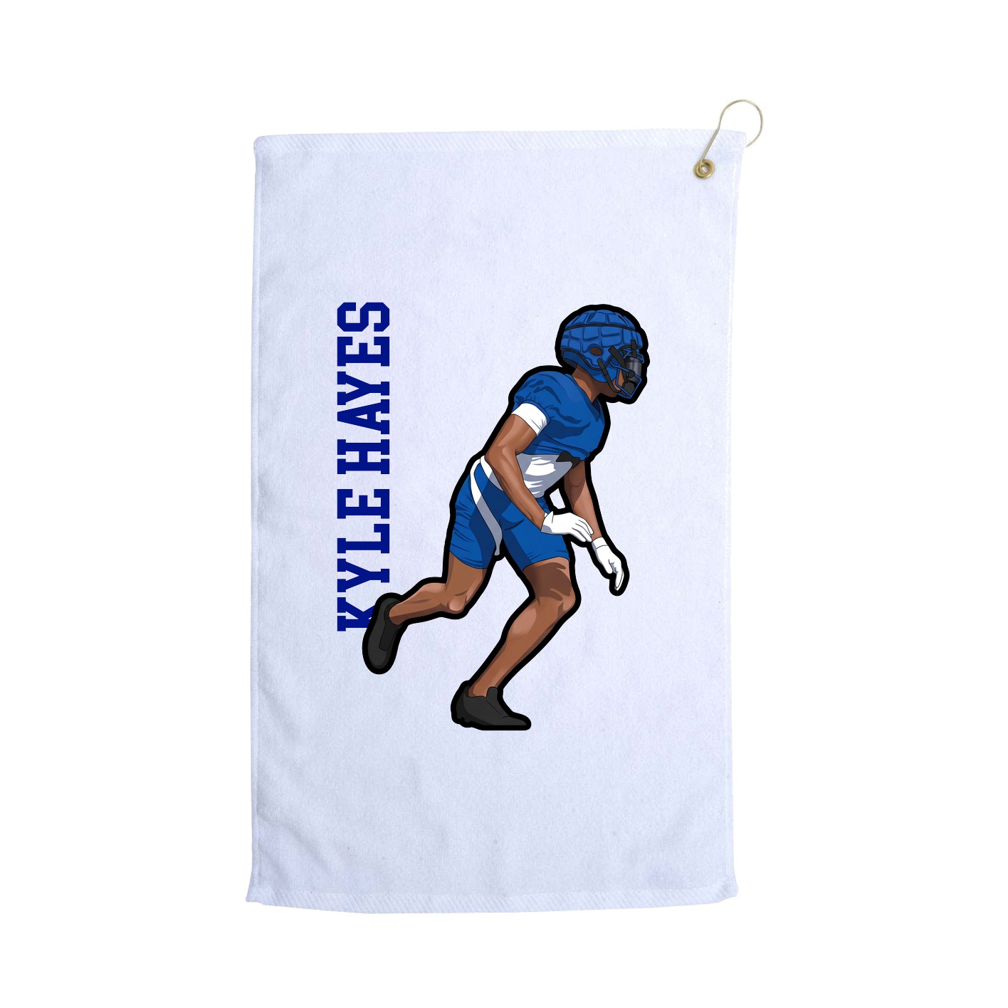 Golf Towel — Name Vertical in White
