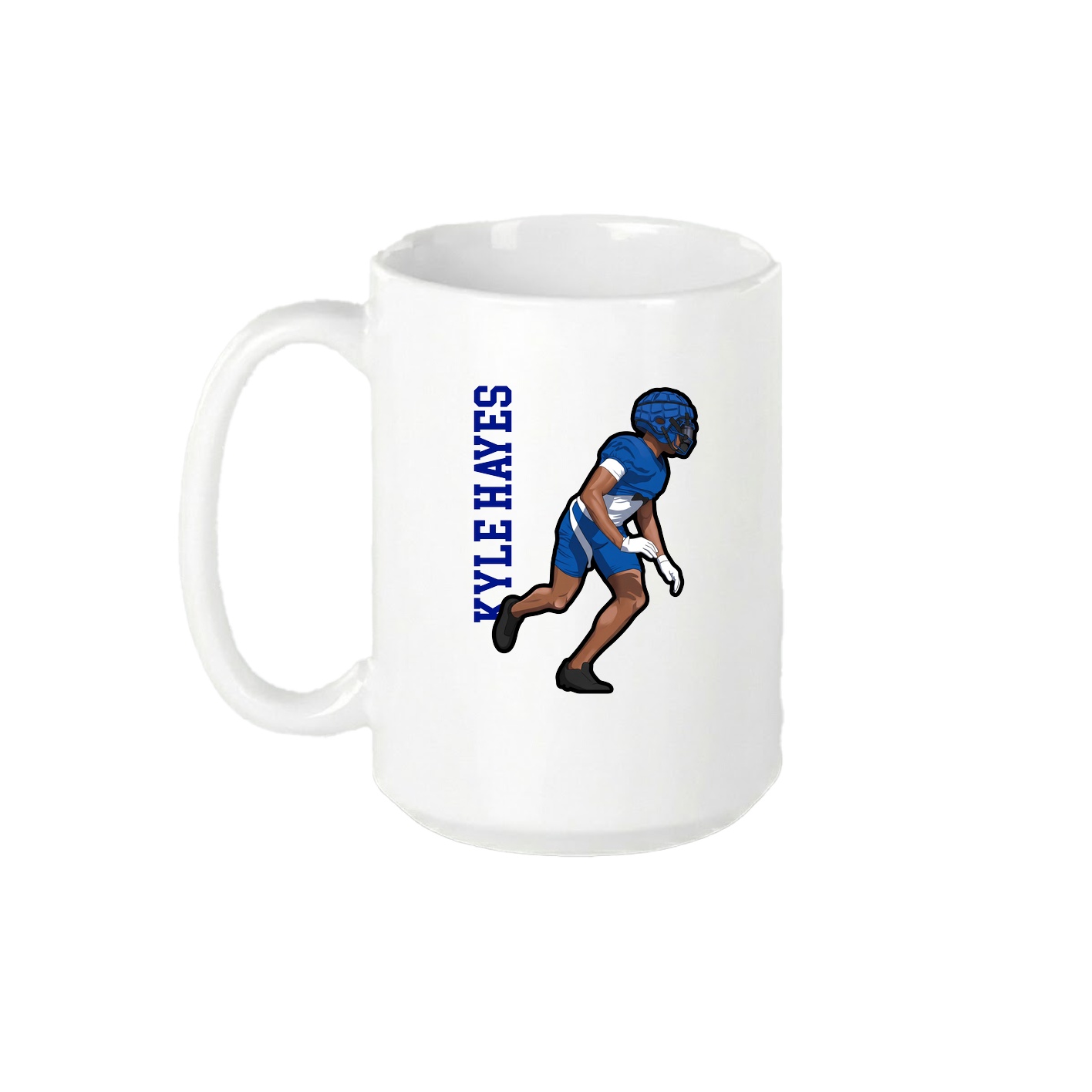 15oz Coffee Mug — Name Vertical in White