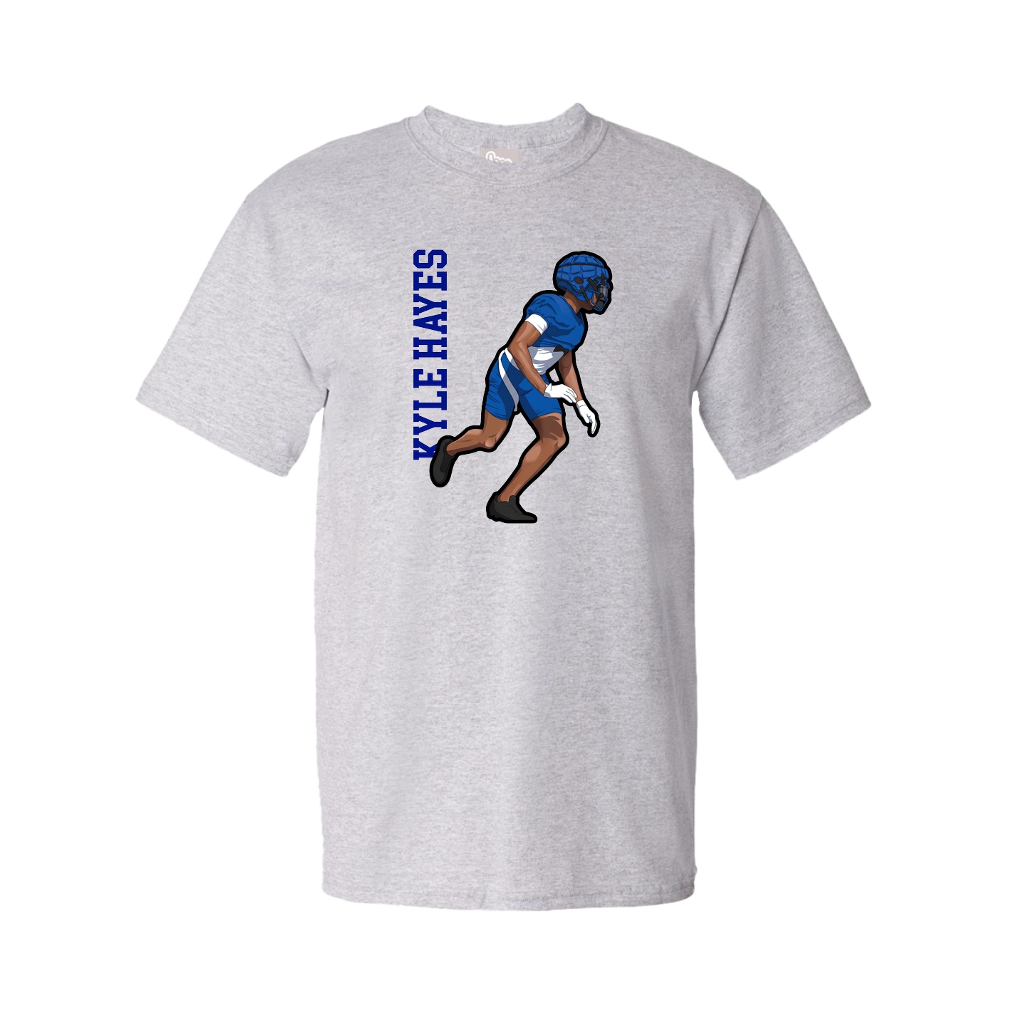 Tee — Name Vertical in Grey