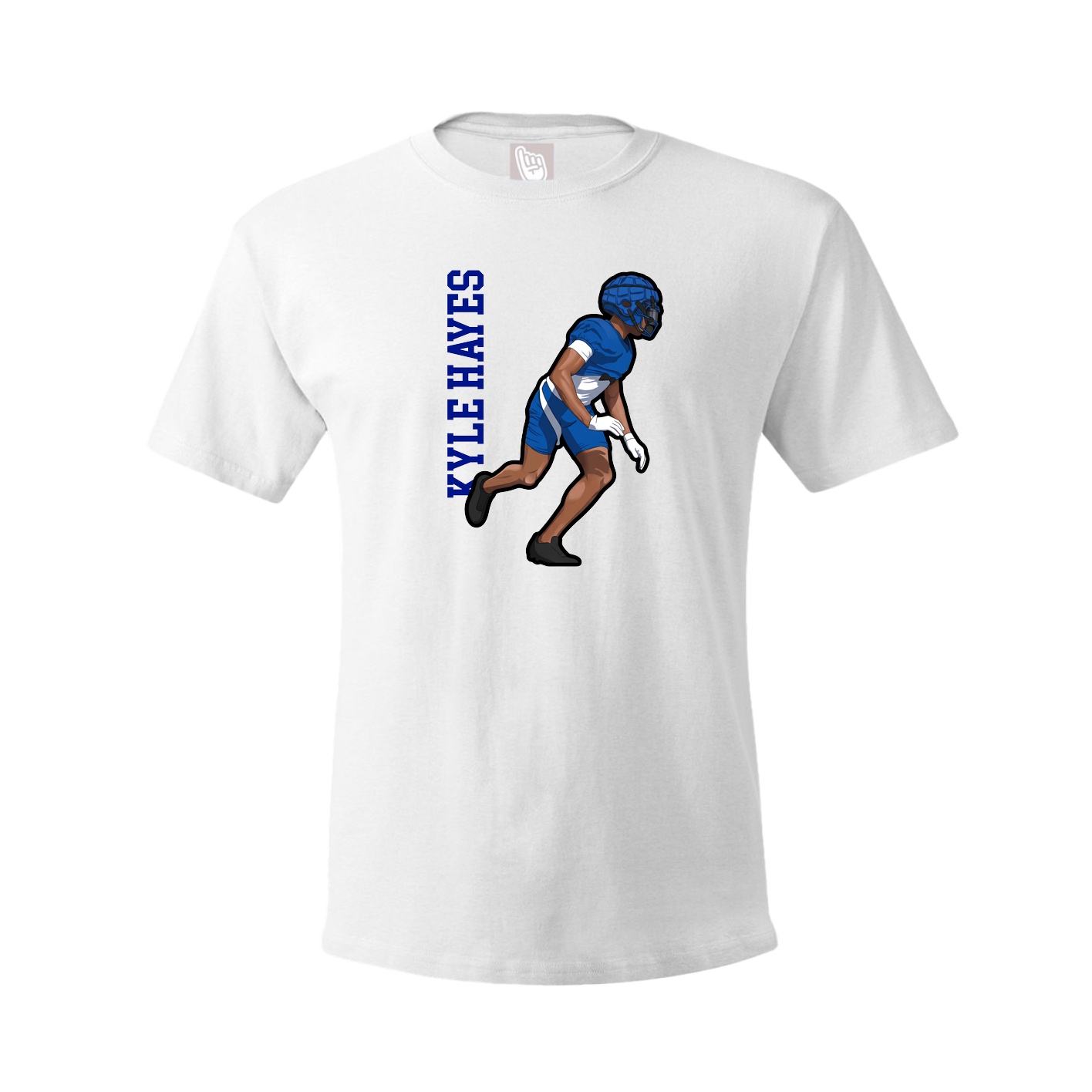 Youth Tee — Name Vertical in White