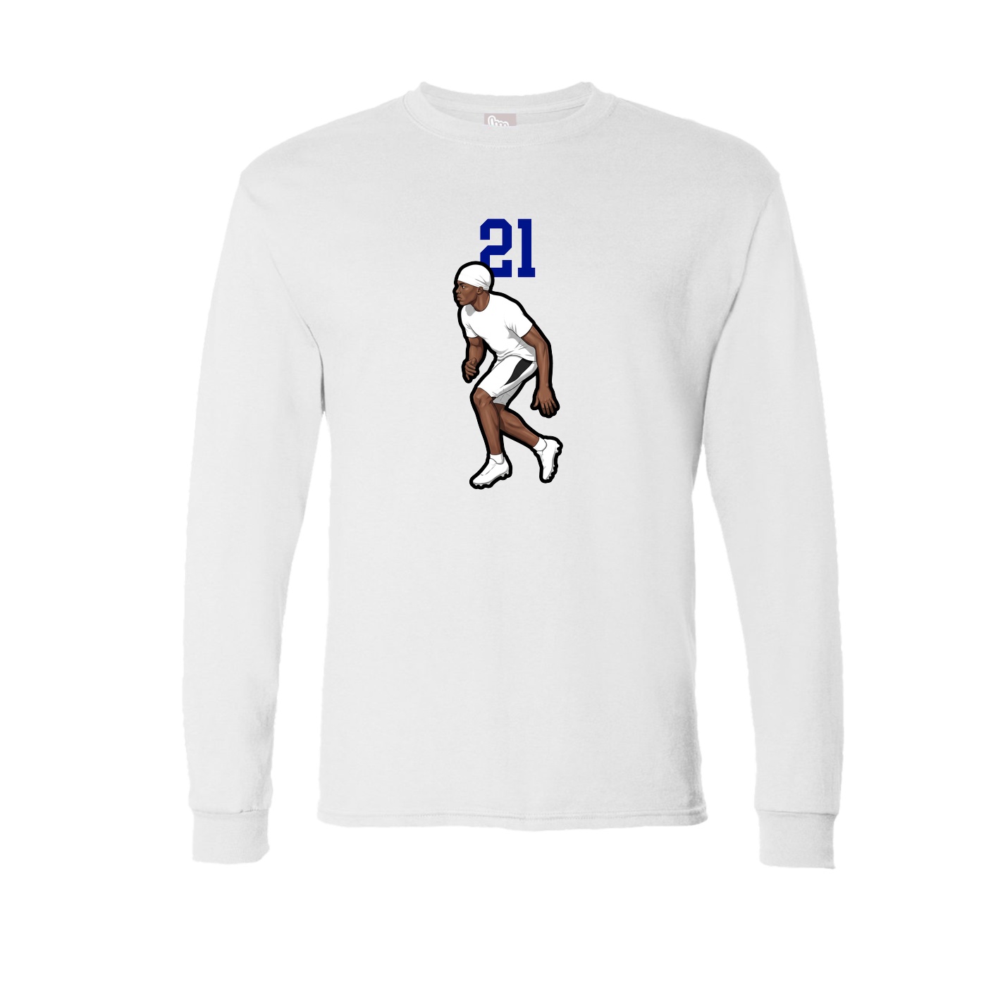Long Sleeve Tee — Number Top in White