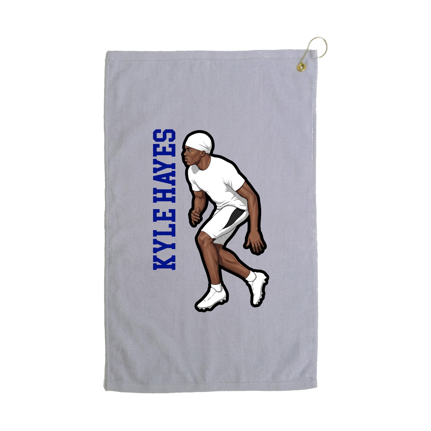 Golf Towel — Name Vertical in Grey