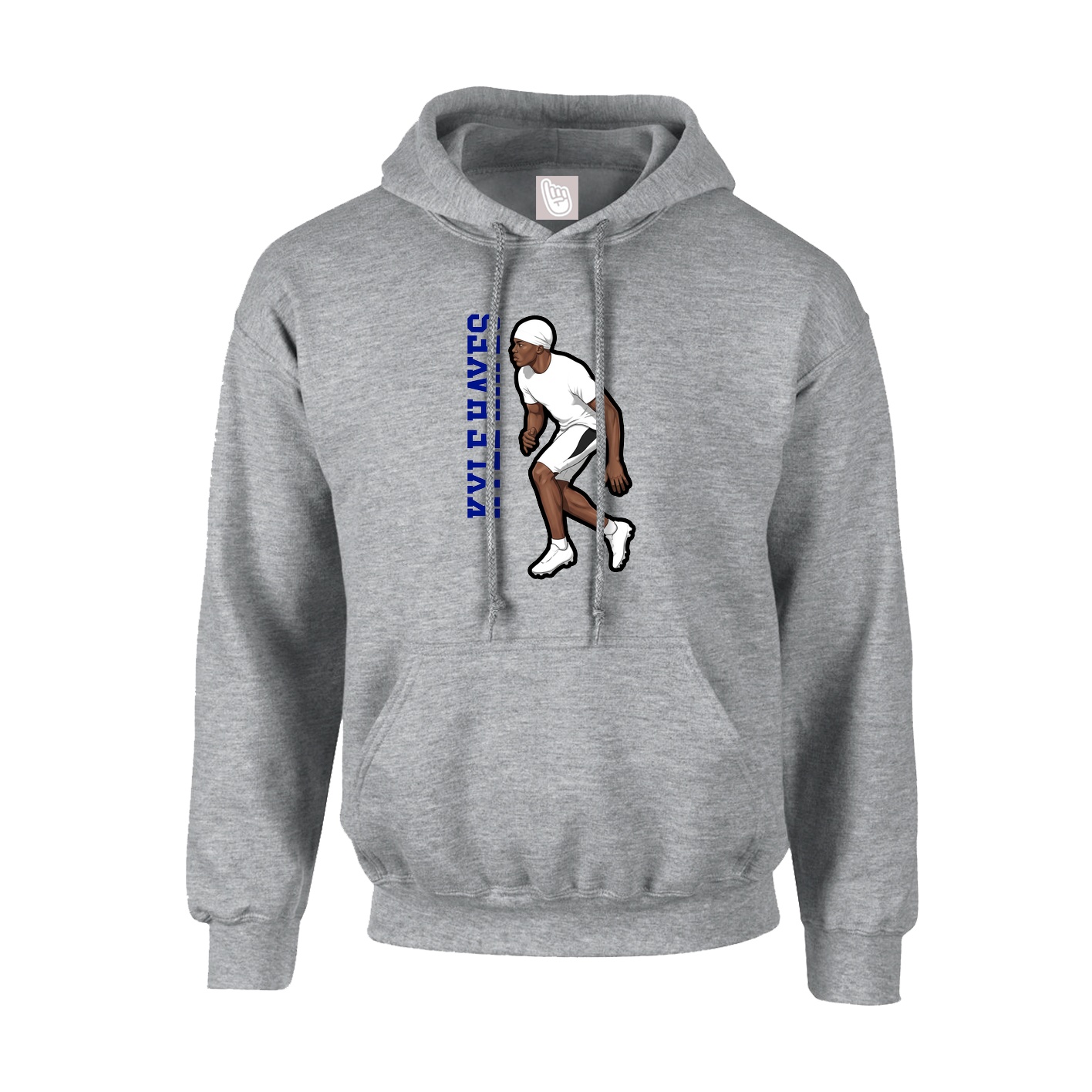 Youth Hoodie — Name Vertical in Grey