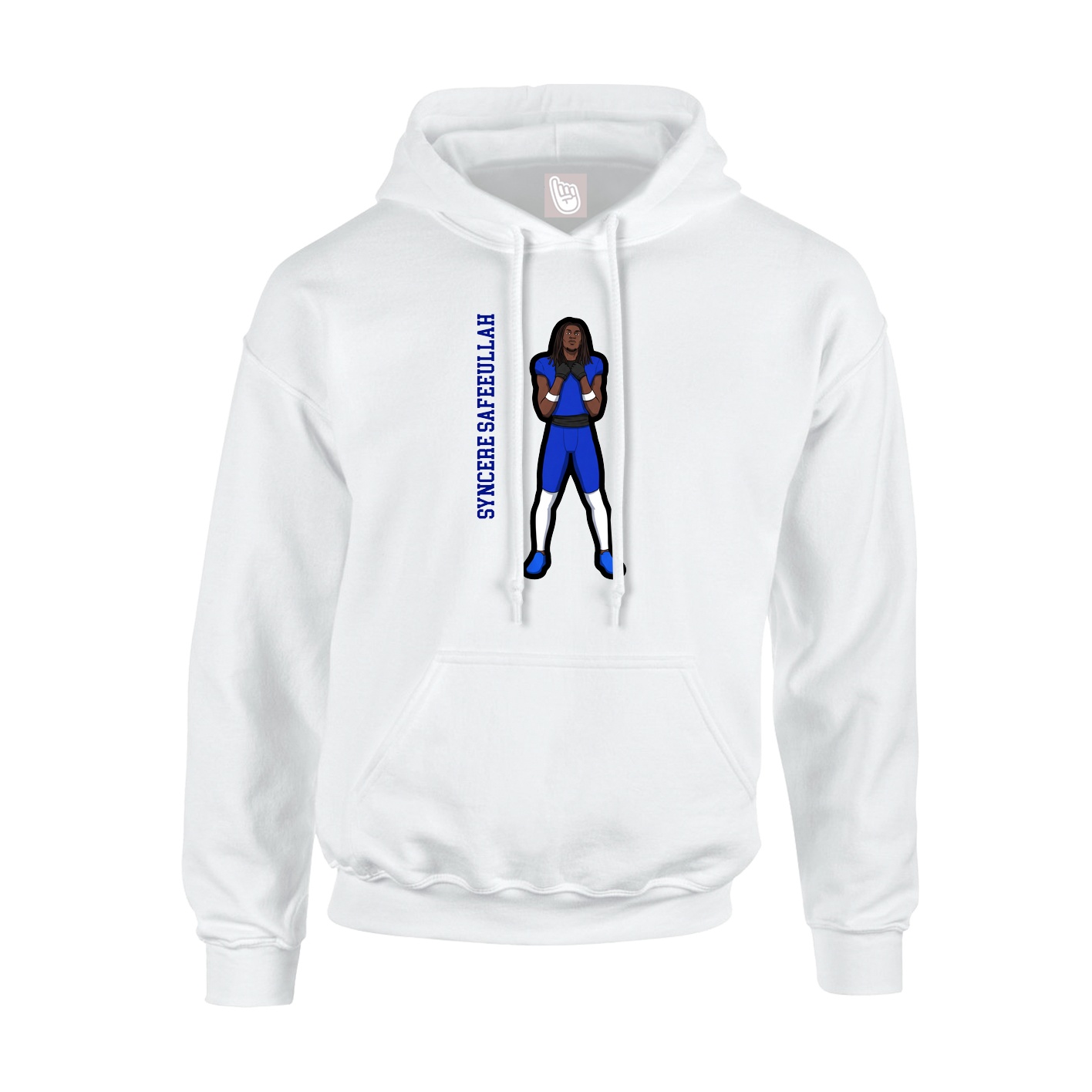 Hoodie — Name Vertical in White