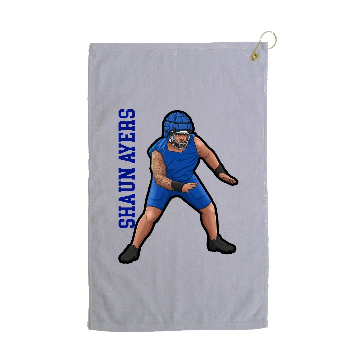Golf Towel — Name Vertical in Grey