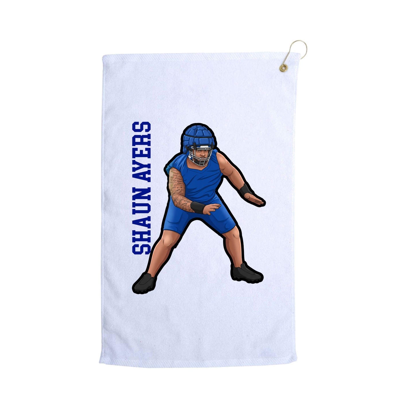 Golf Towel — Name Vertical in White
