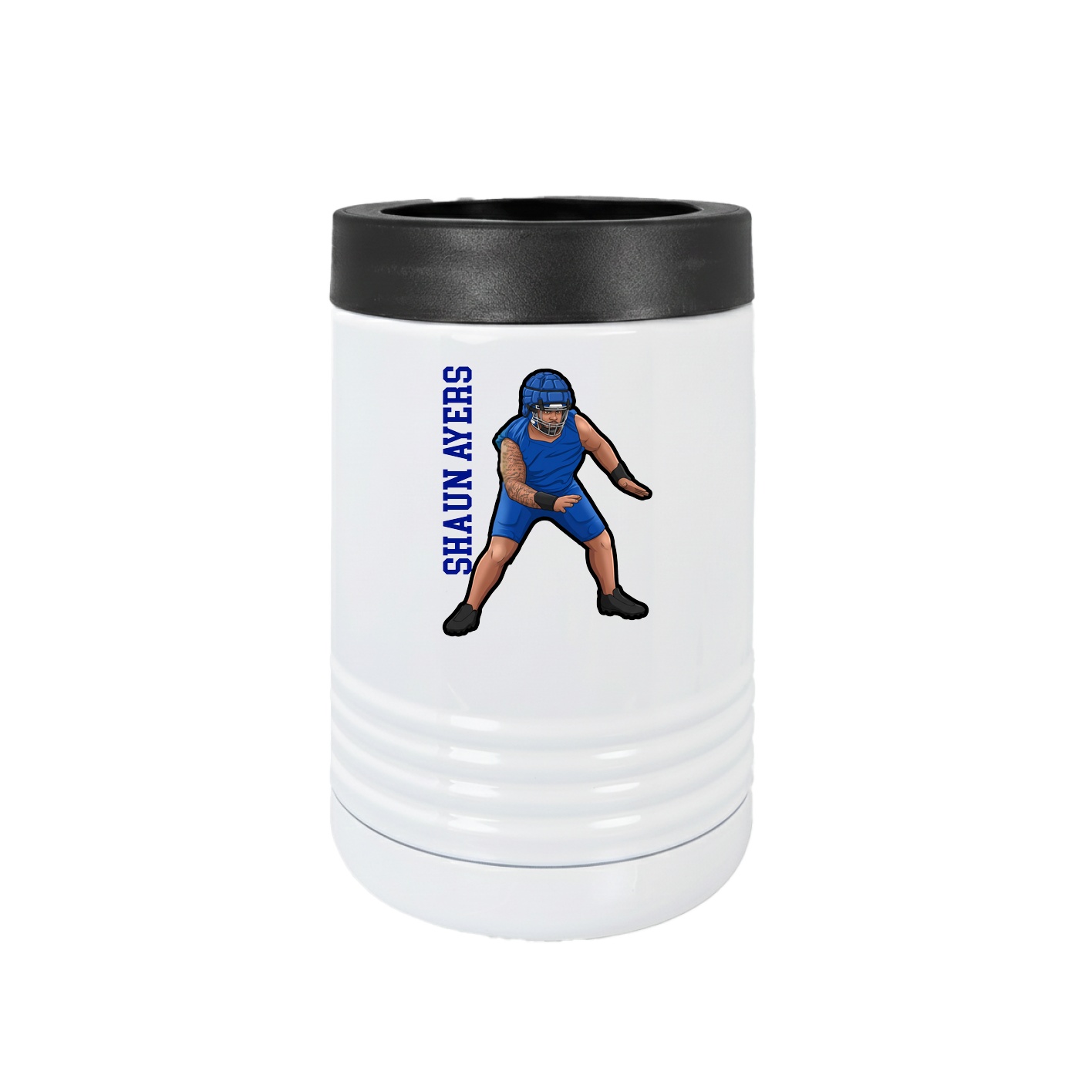 Beverage Holder — Name Vertical in White