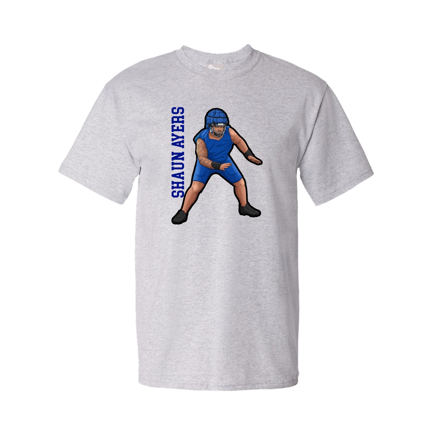 Youth Tee — Name Vertical in Grey