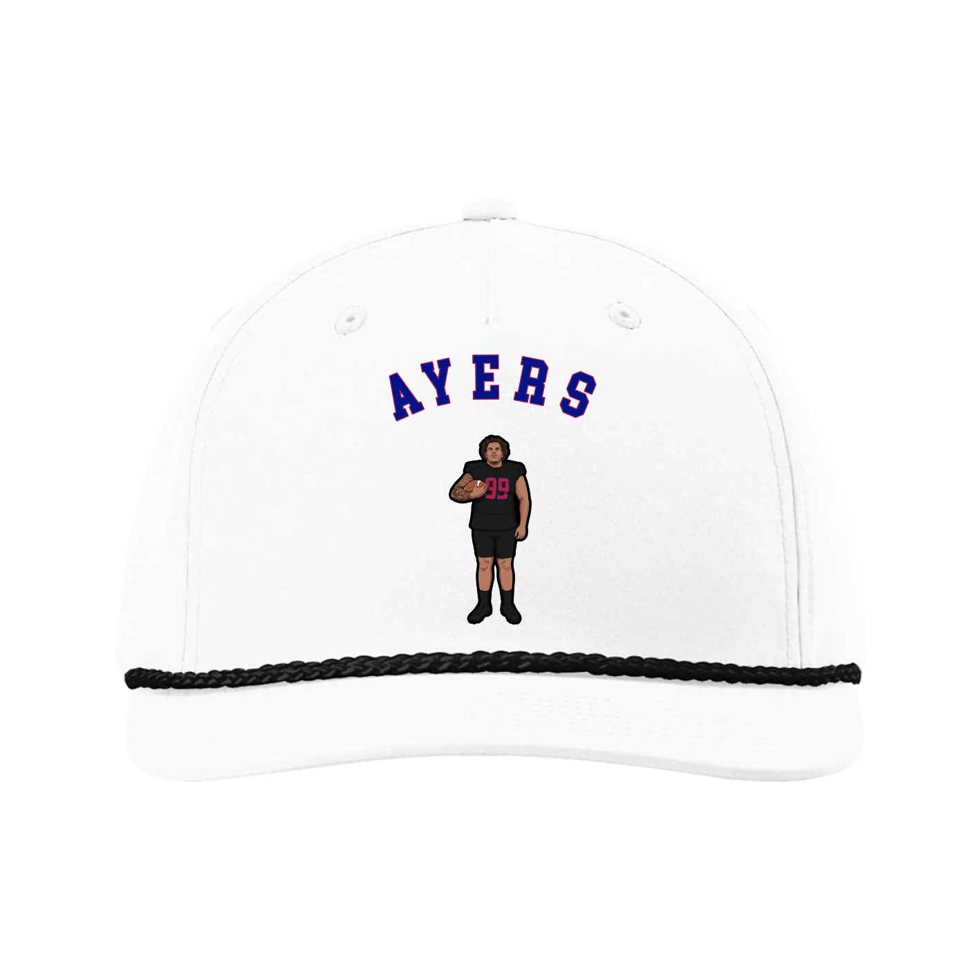 Five-Panel Classic Rope Cap — Shirsey Arch in White