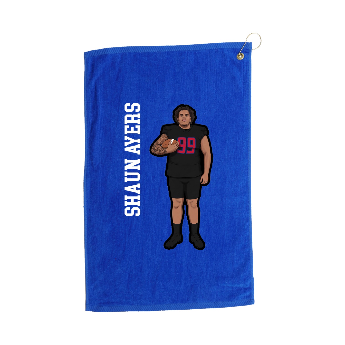 Golf Towel — Name Vertical in Royal