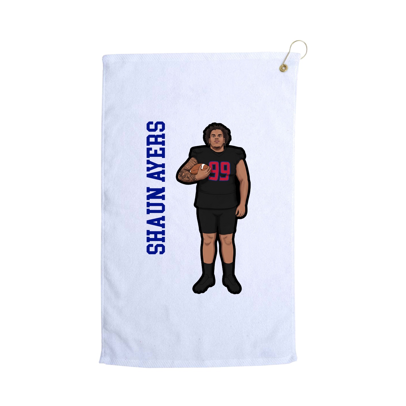 Golf Towel — Name Vertical in White