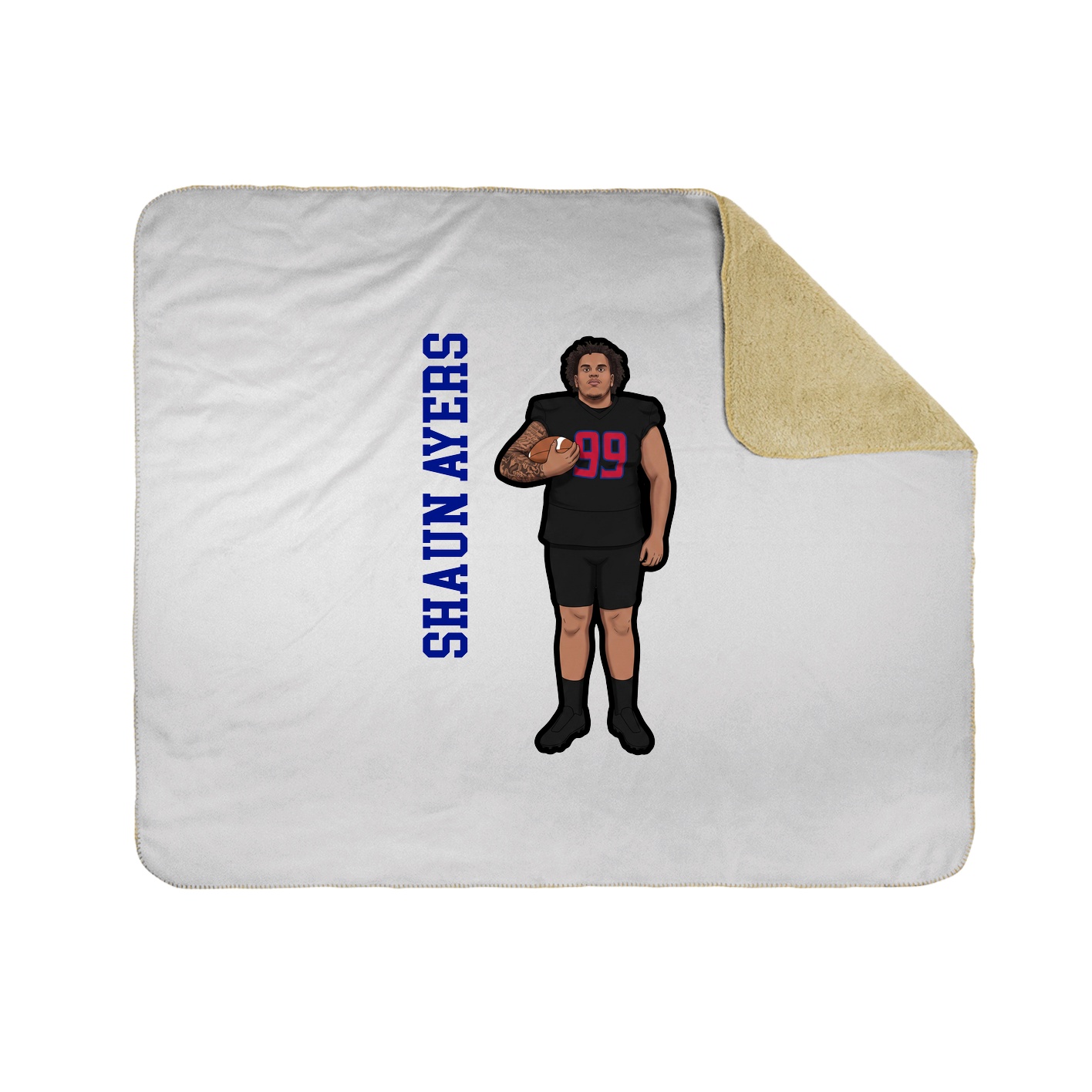 Throw Blanket — Name Vertical in White