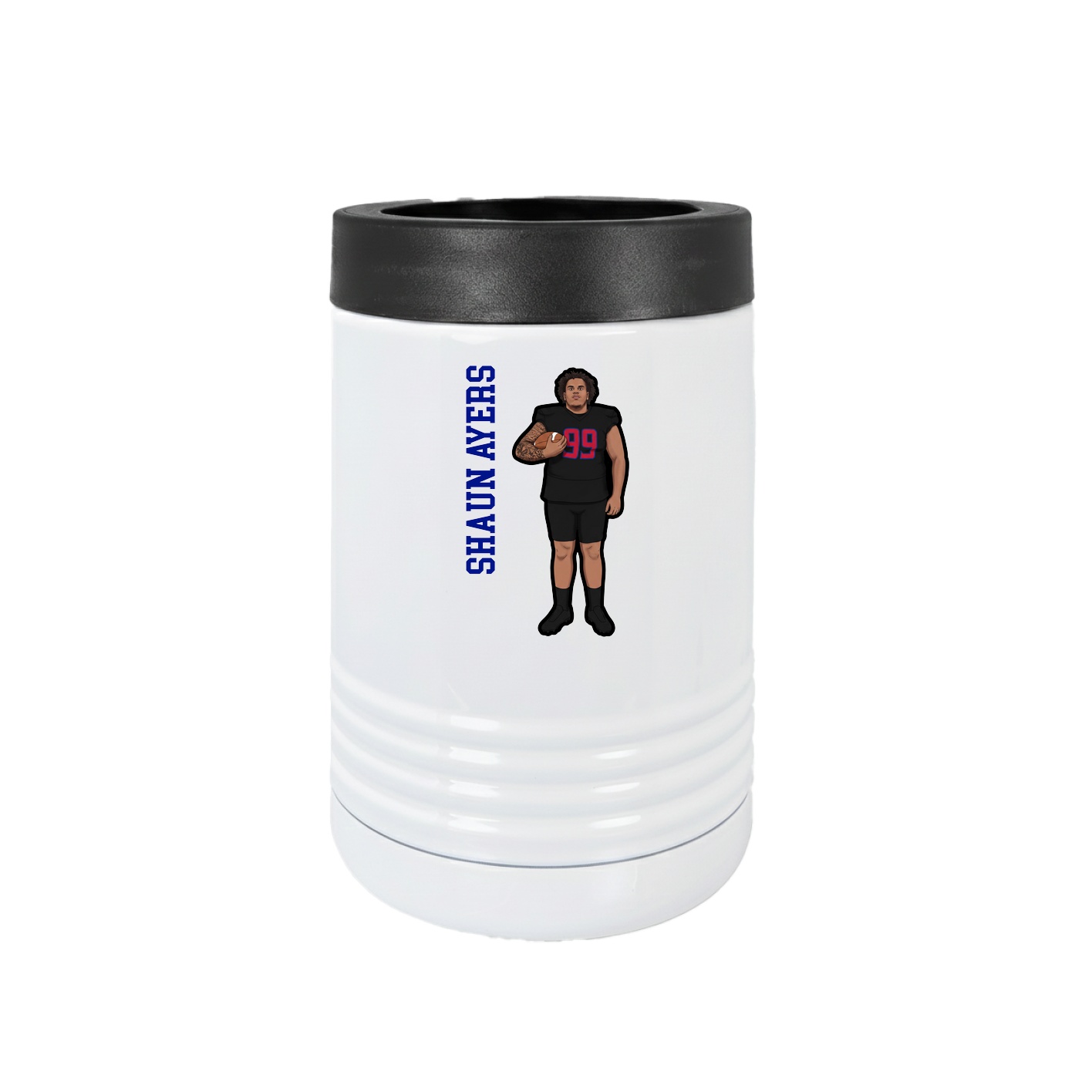 Beverage Holder — Name Vertical in White