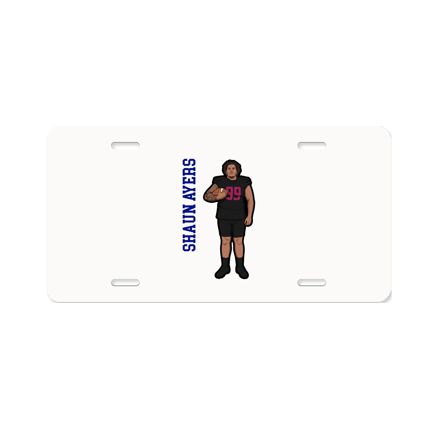 License Plate — Name Vertical in Classic