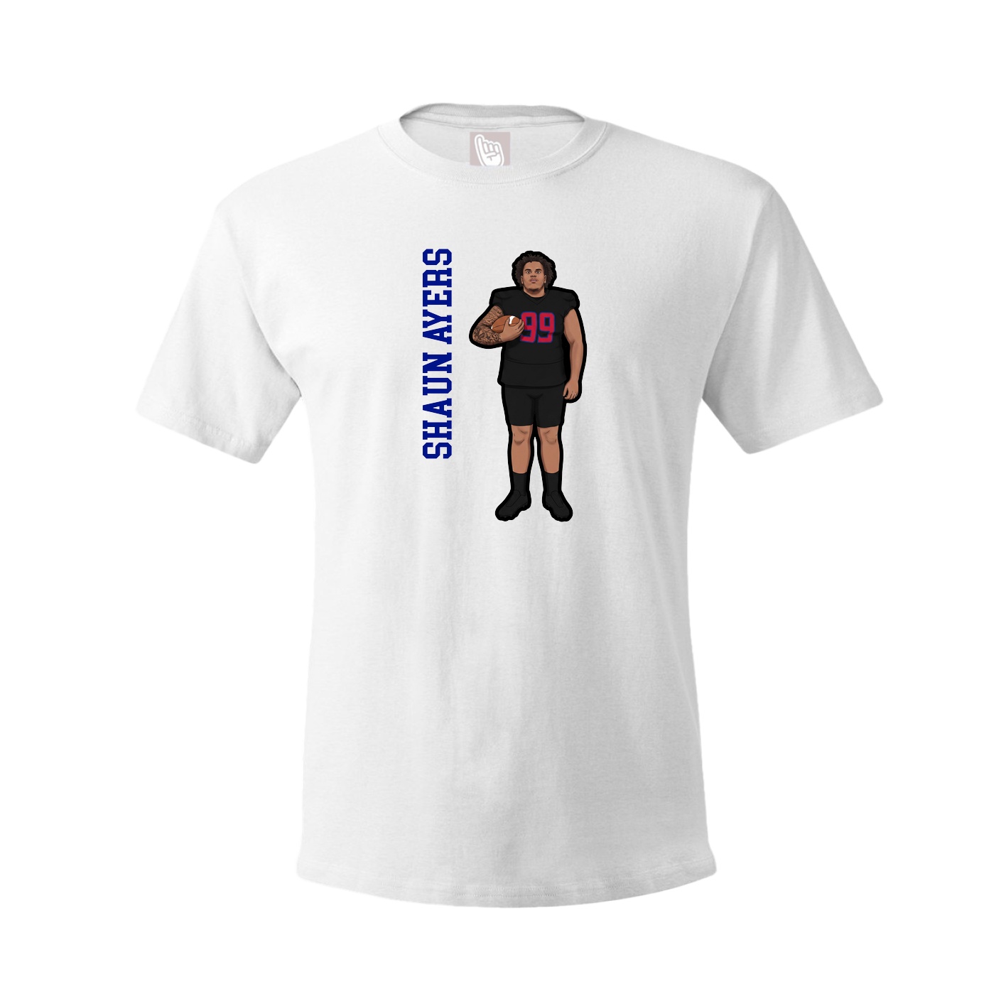 Tee — Name Vertical in White