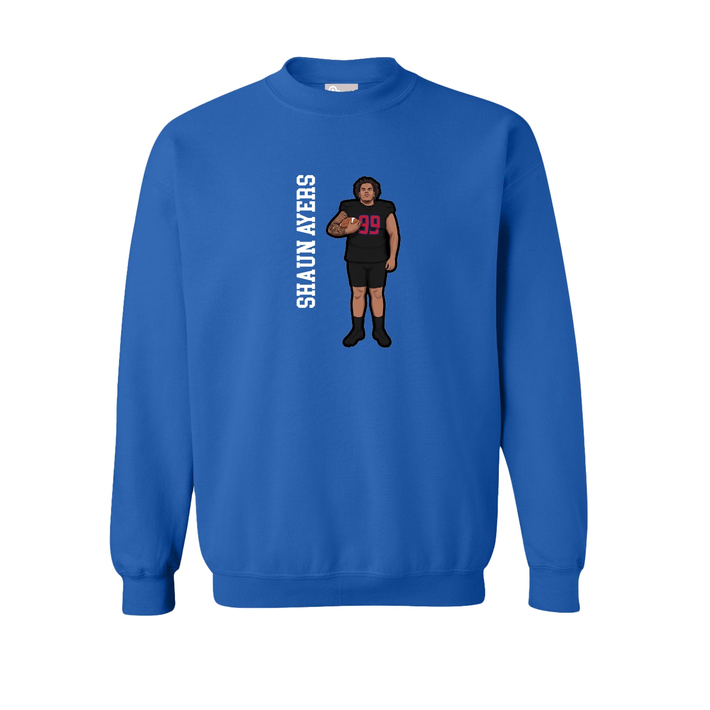 Fleece Crew — Name Vertical in Royal
