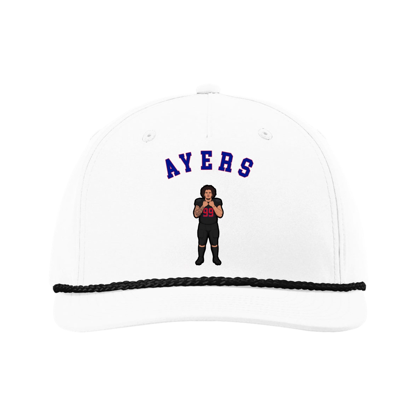 Five-Panel Classic Rope Cap — Shirsey Arch in White