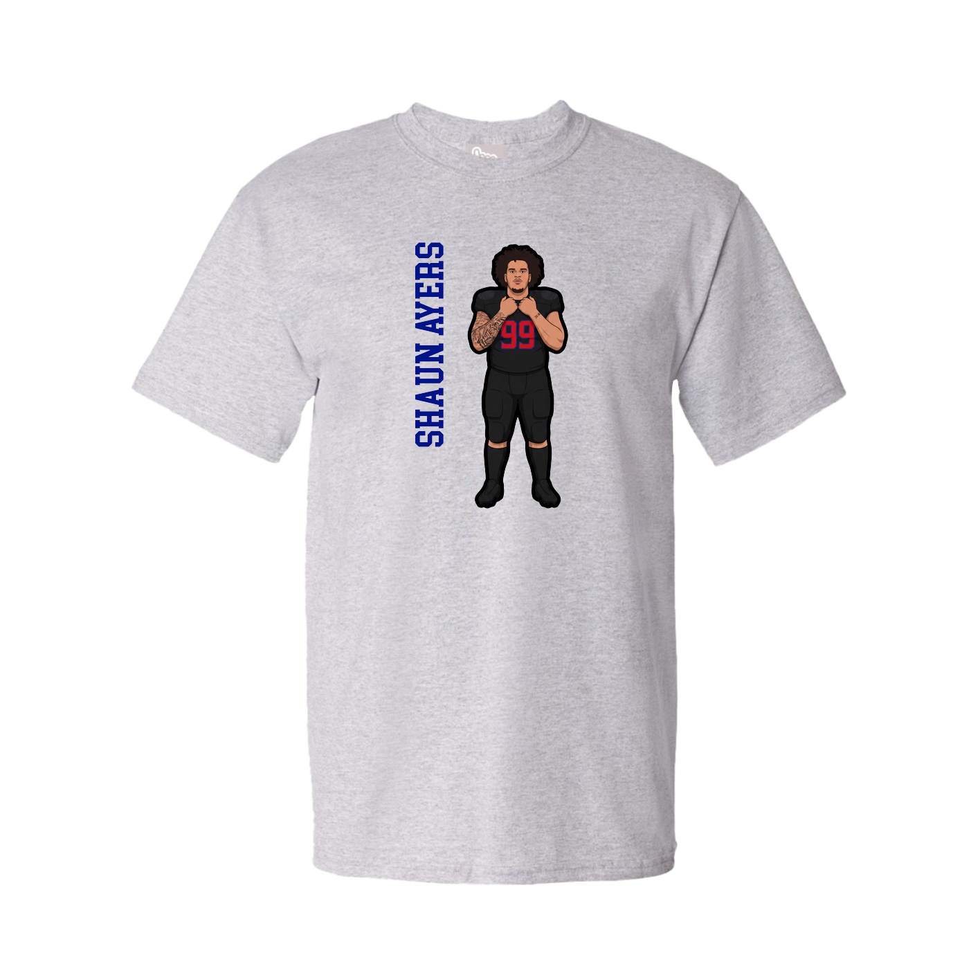Youth Tee — Name Vertical in Grey