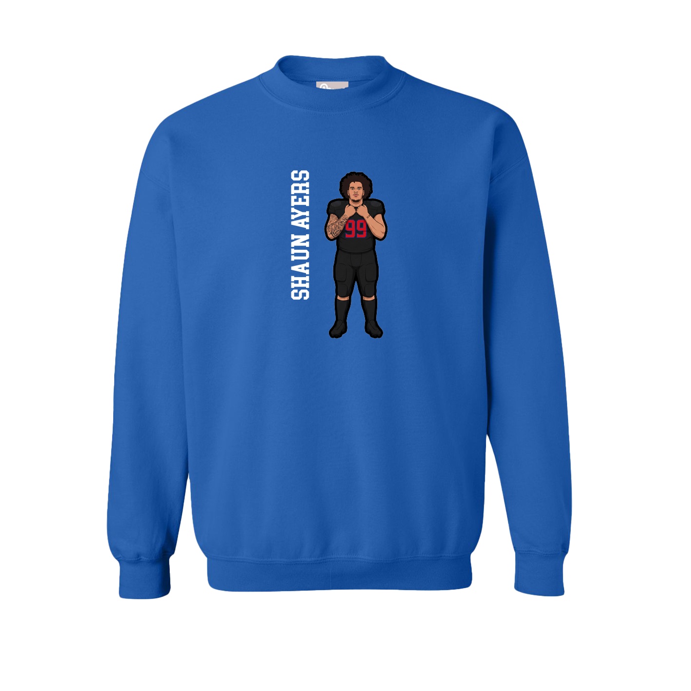 Fleece Crew — Name Vertical in Royal