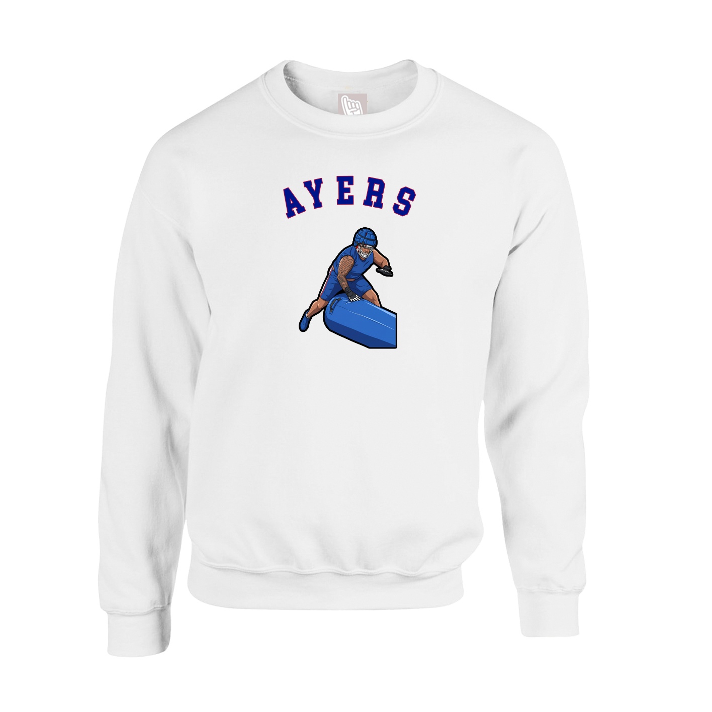 Fleece Crew — Shirsey Arch in White