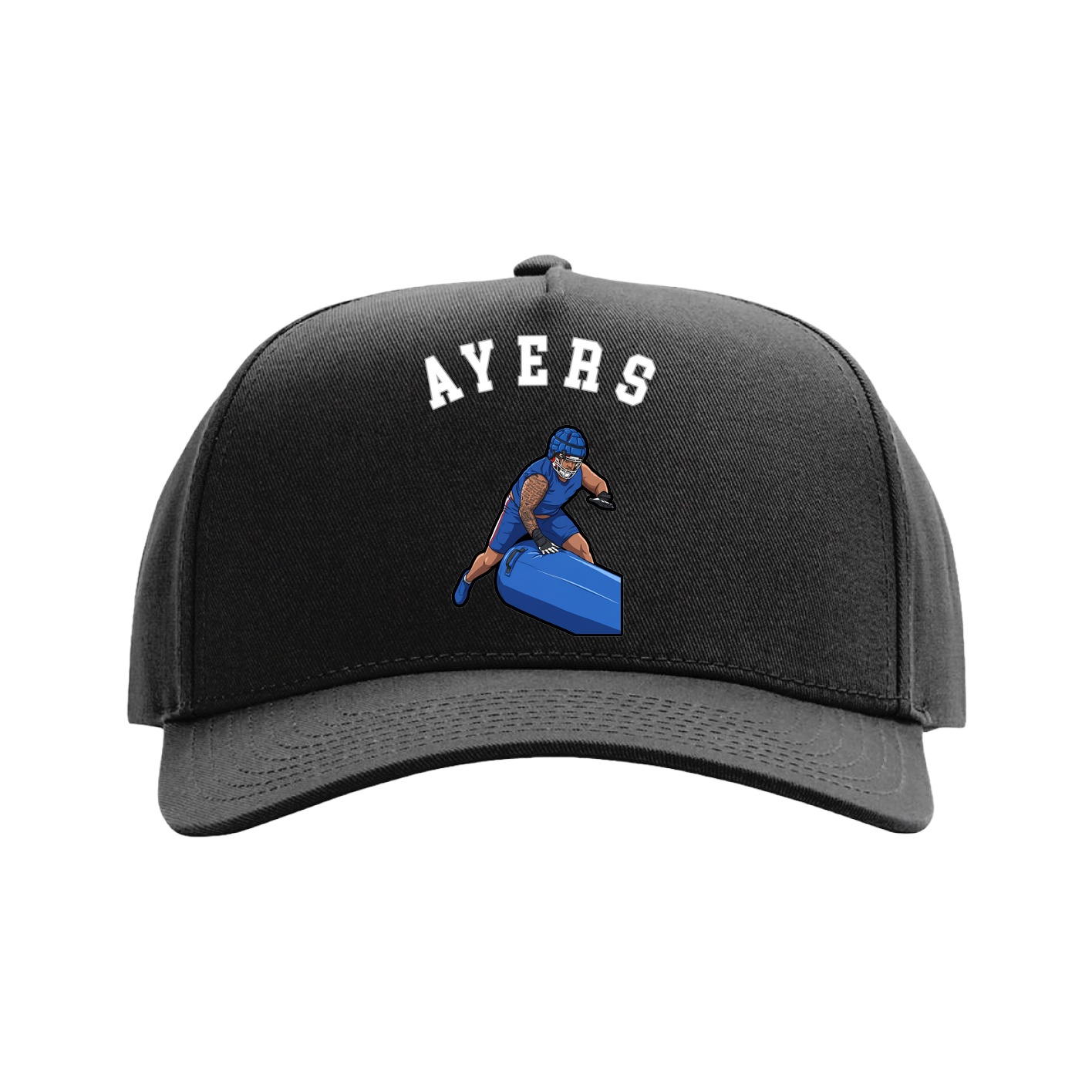 Full Fabric Five-Panel Champ Cap — Shirsey Arch in Black