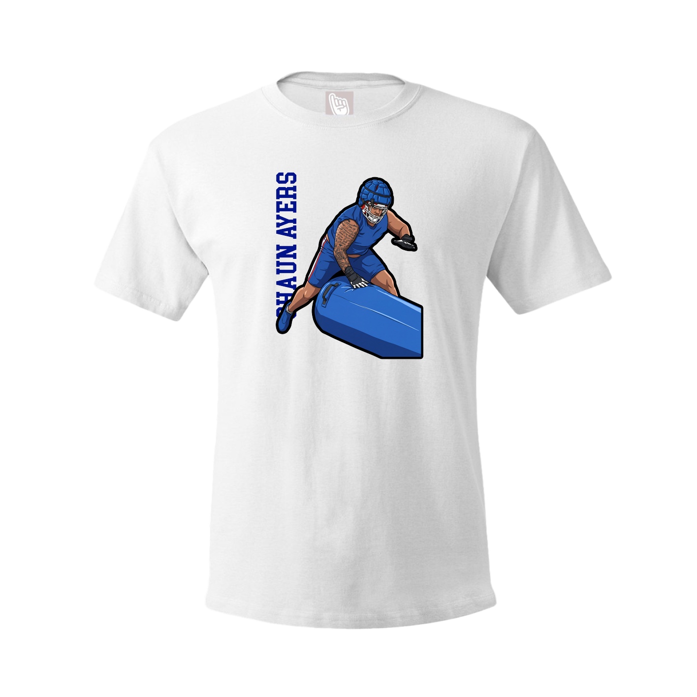 Youth Tee — Name Vertical in White