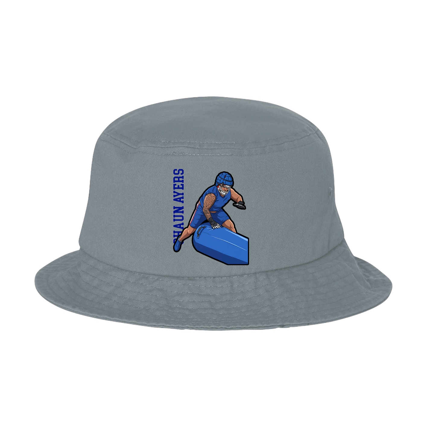 Bucket Cap — Name Vertical in Grey