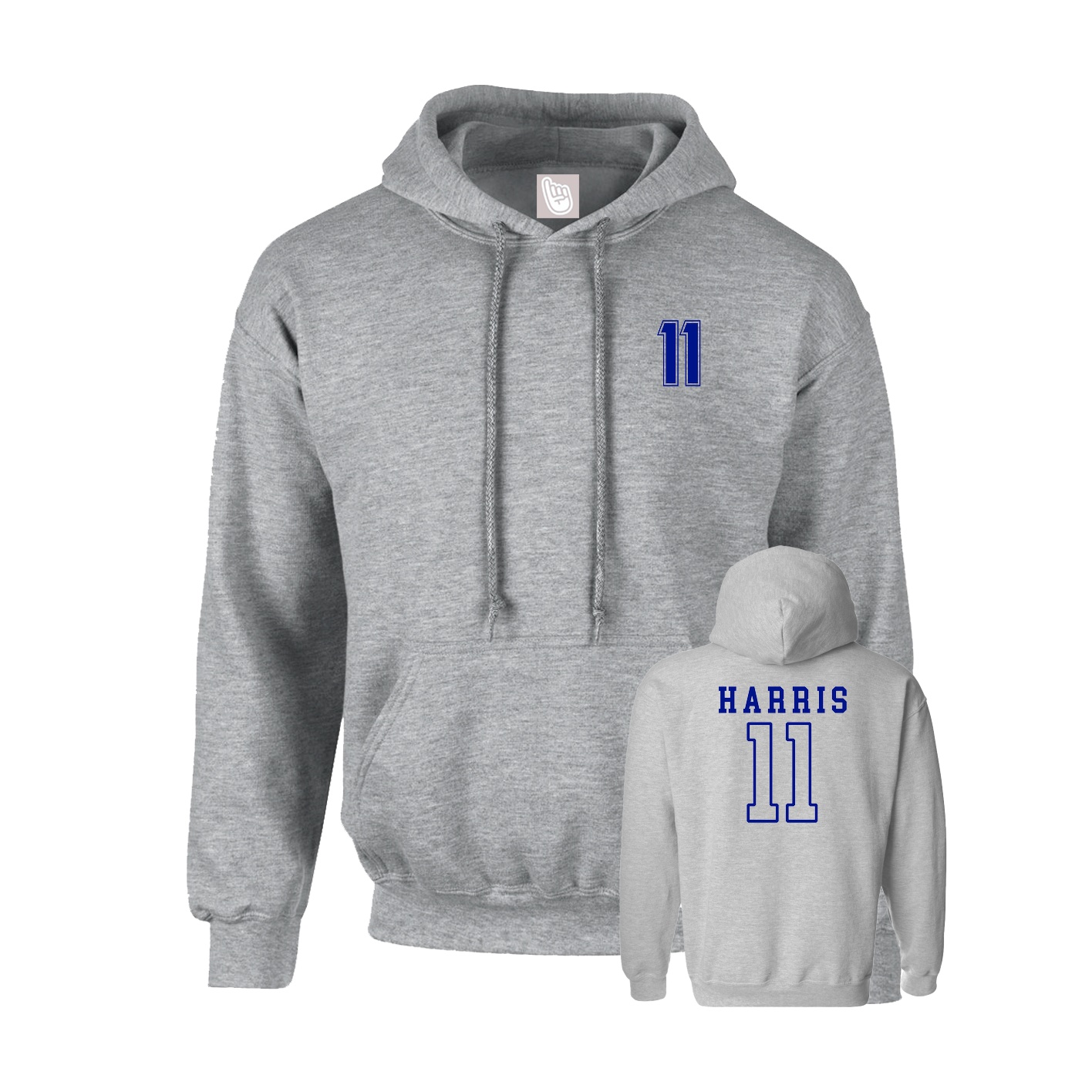Hoodie — Chest Back in Grey
