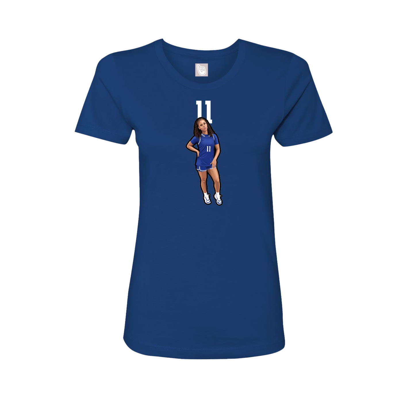 Fitted Women's Tee — Number Top in Royal