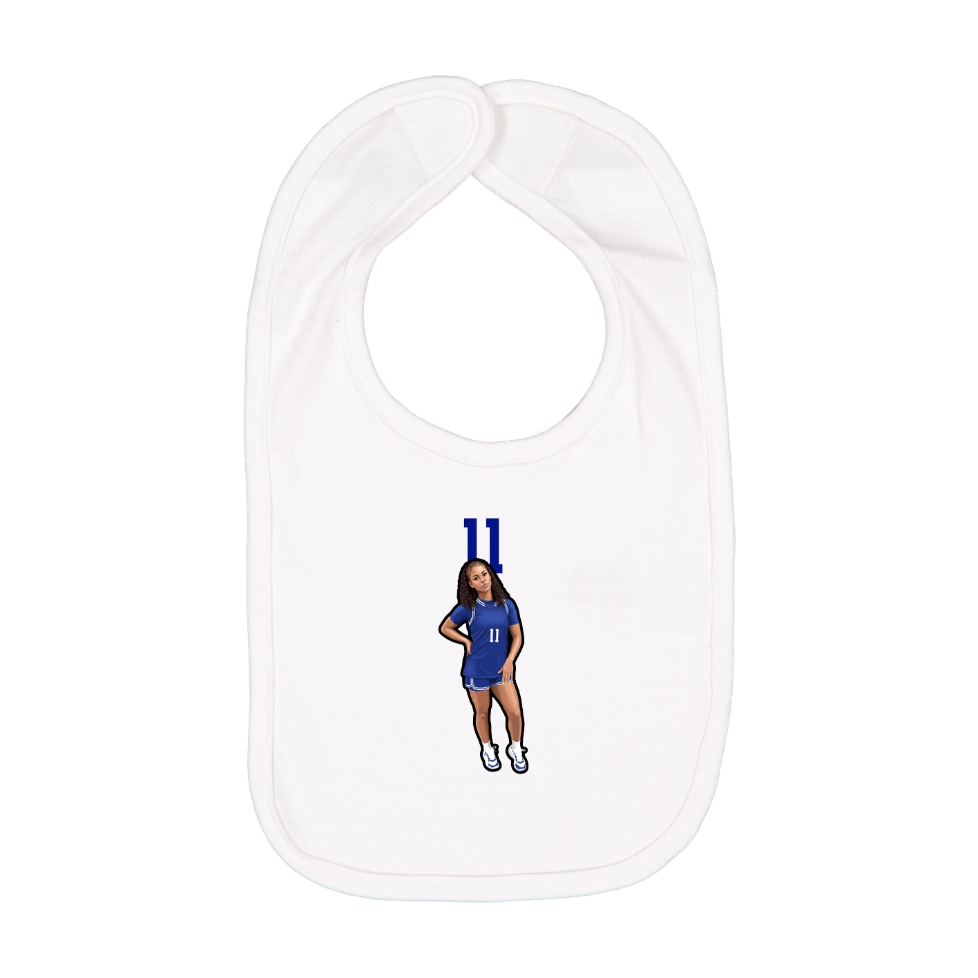 Infant Bib — Number Top in White