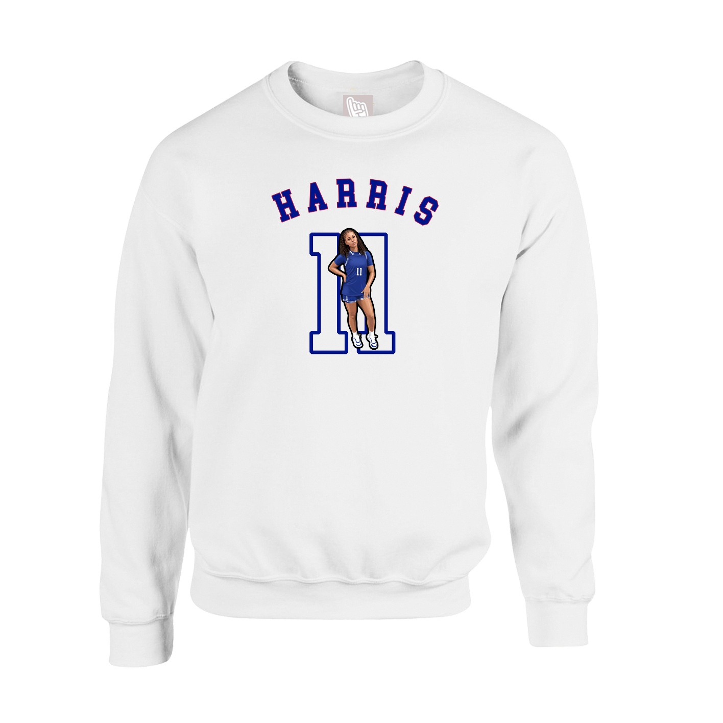 Fleece Crew — Shirsey Arch in White