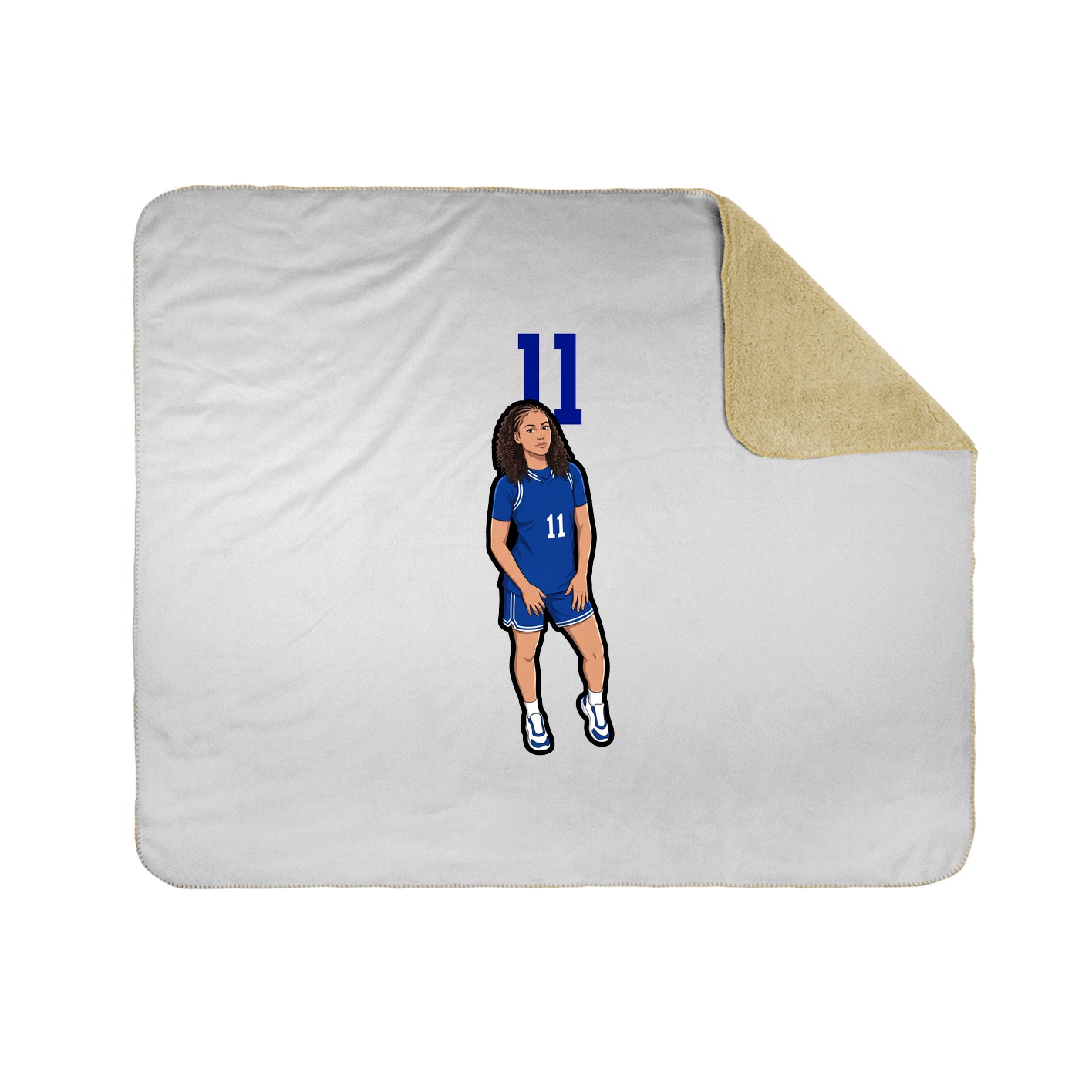 Throw Blanket — Number Top in White
