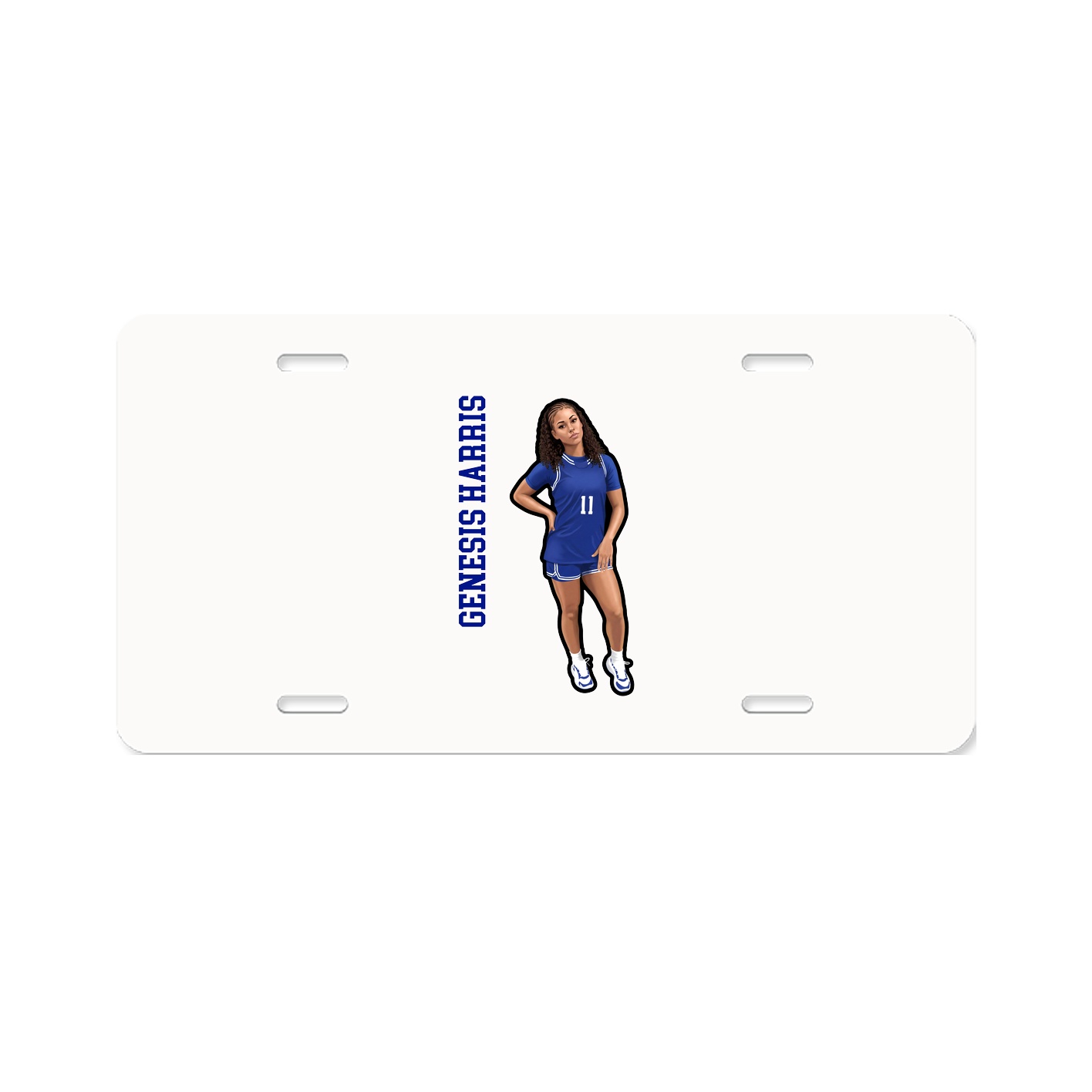 License Plate — Name Vertical in Classic