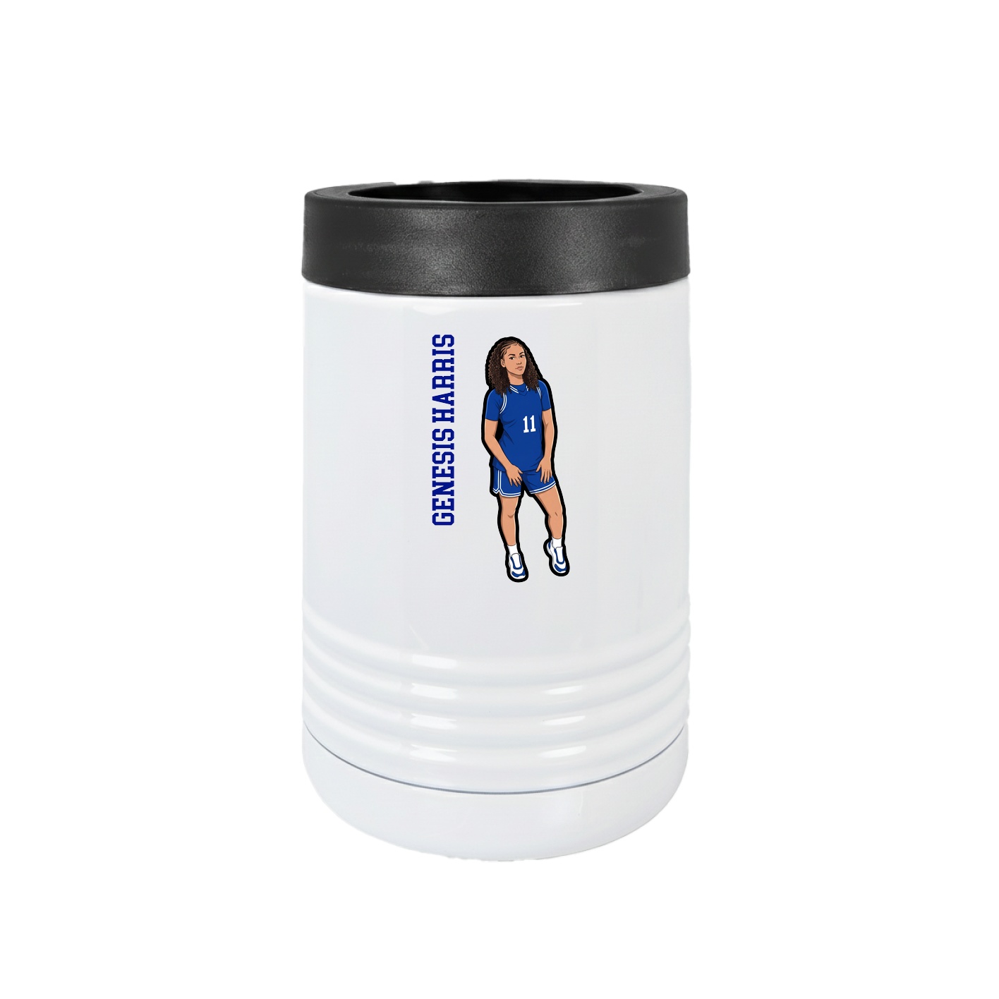 Beverage Holder — Name Vertical in White